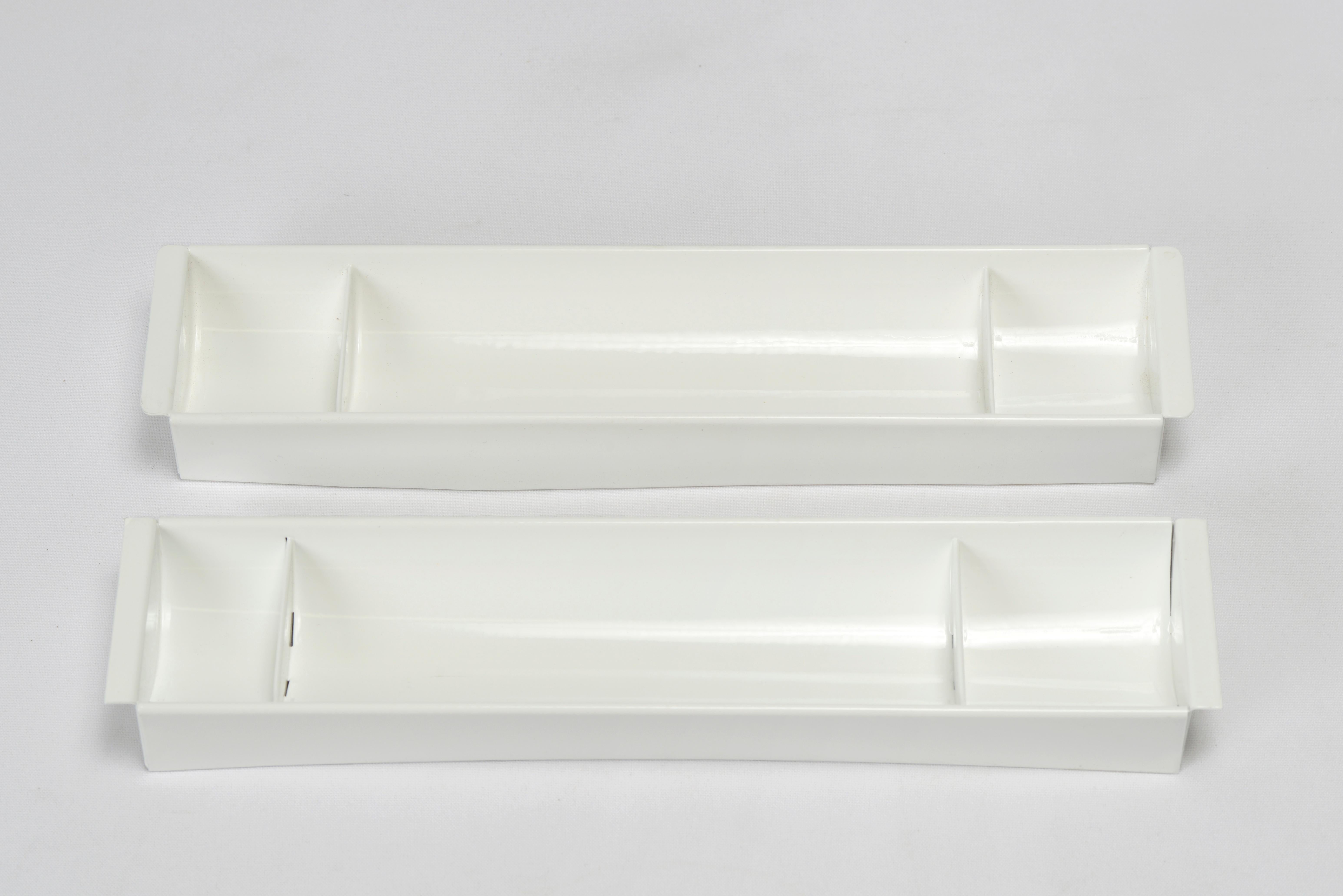 Pair of Steel Tanker Drawer Inserts Repurposed as Desktop Organizers