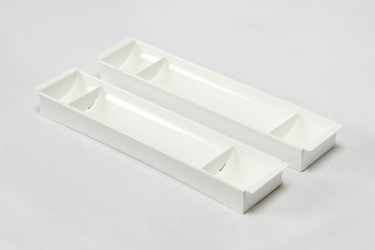 Pair of Steel Tanker Drawer Inserts Repurposed as Desktop Organizers