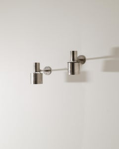 Pair of Steel Wall Lamps by Halldor Gunnløgsson for Louis Poulsen Denmark, 1950s