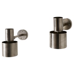 Pair of Steel Wall Lamps by Halldor Gunnløgsson for Louis Poulsen Denmark, 1950s
