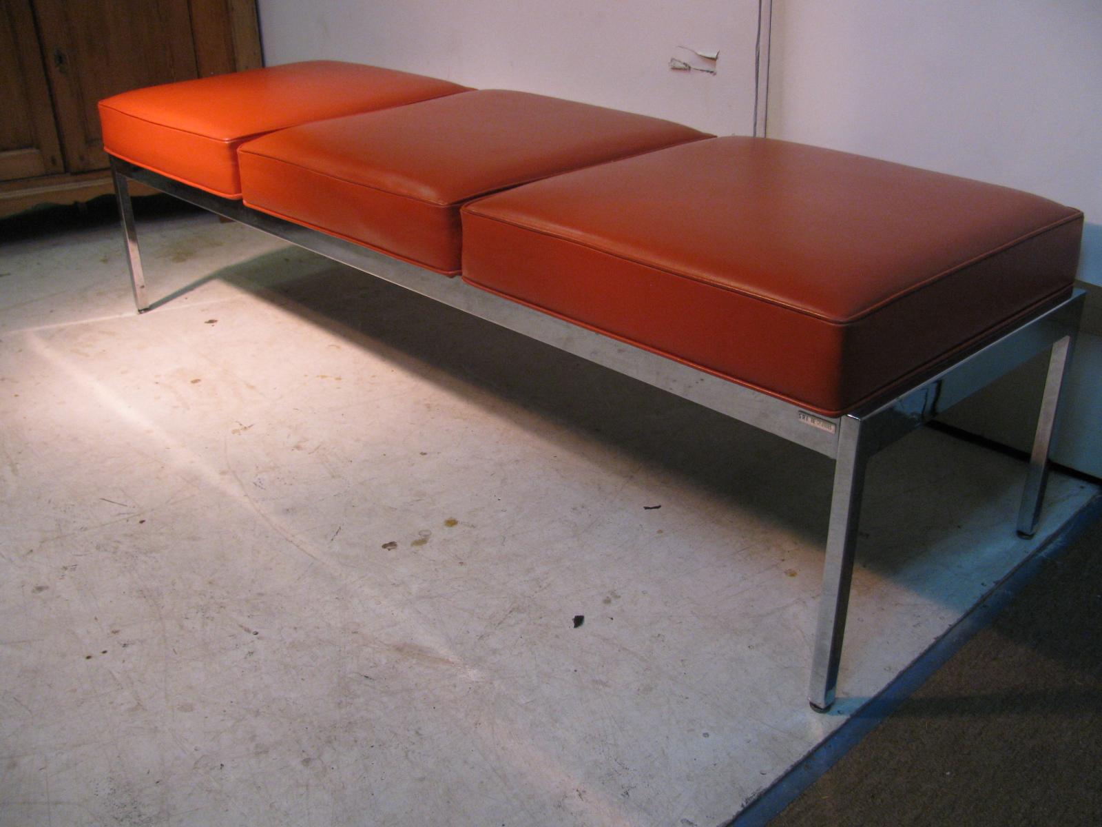 mid century modern steelcase bench