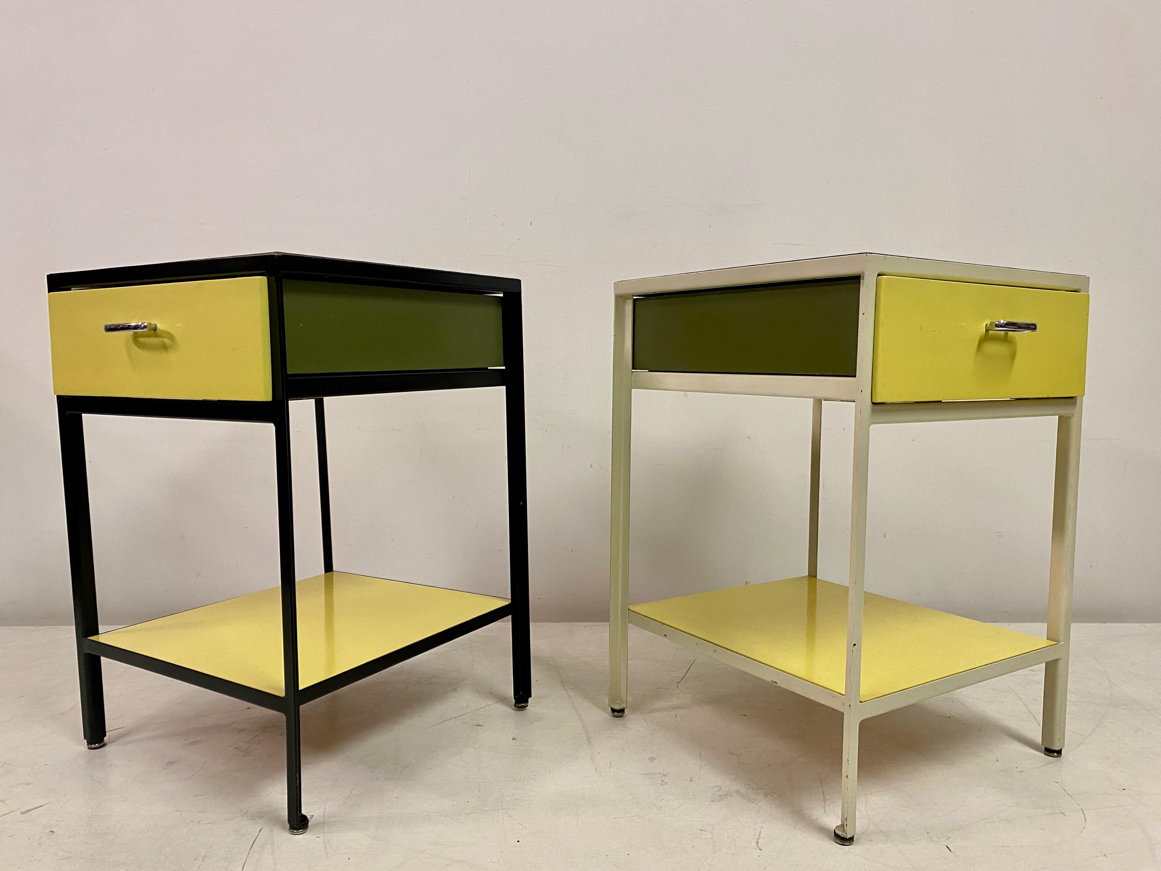 Pair Of Steelframe Nightstands Or Bedside Tables By George Nelson 4