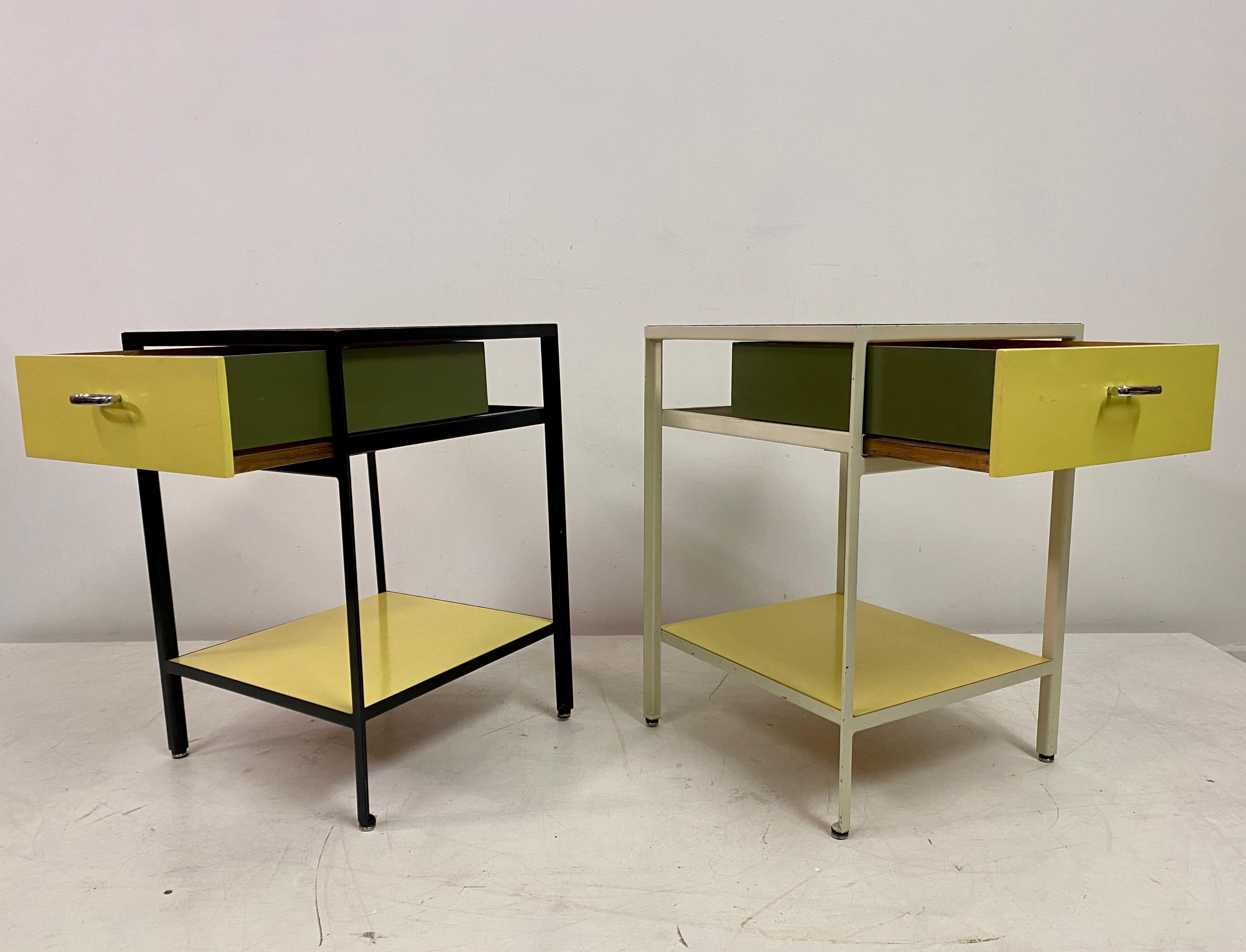 Pair Of Steelframe Nightstands Or Bedside Tables By George Nelson 5