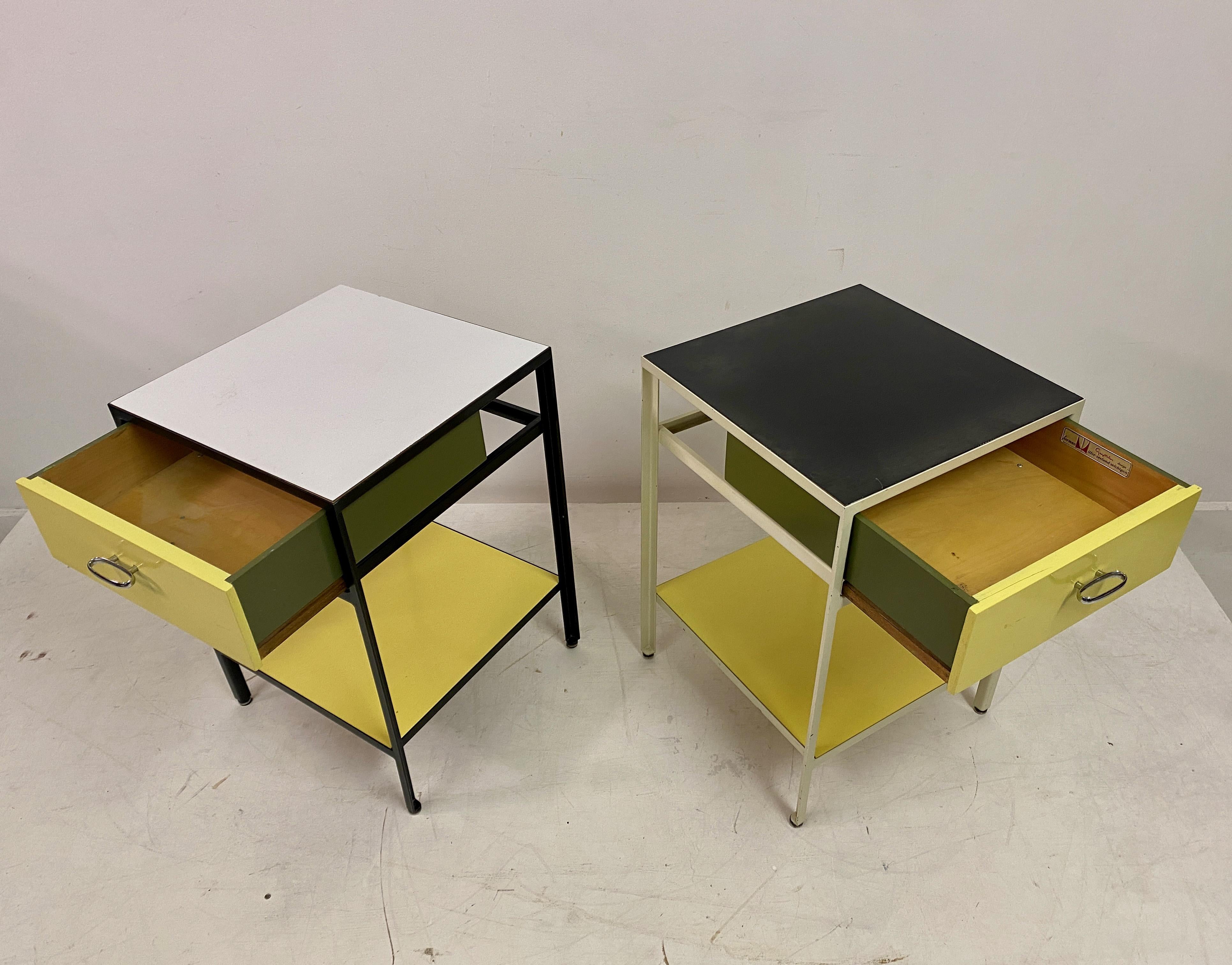 Pair Of Steelframe Nightstands Or Bedside Tables By George Nelson 6