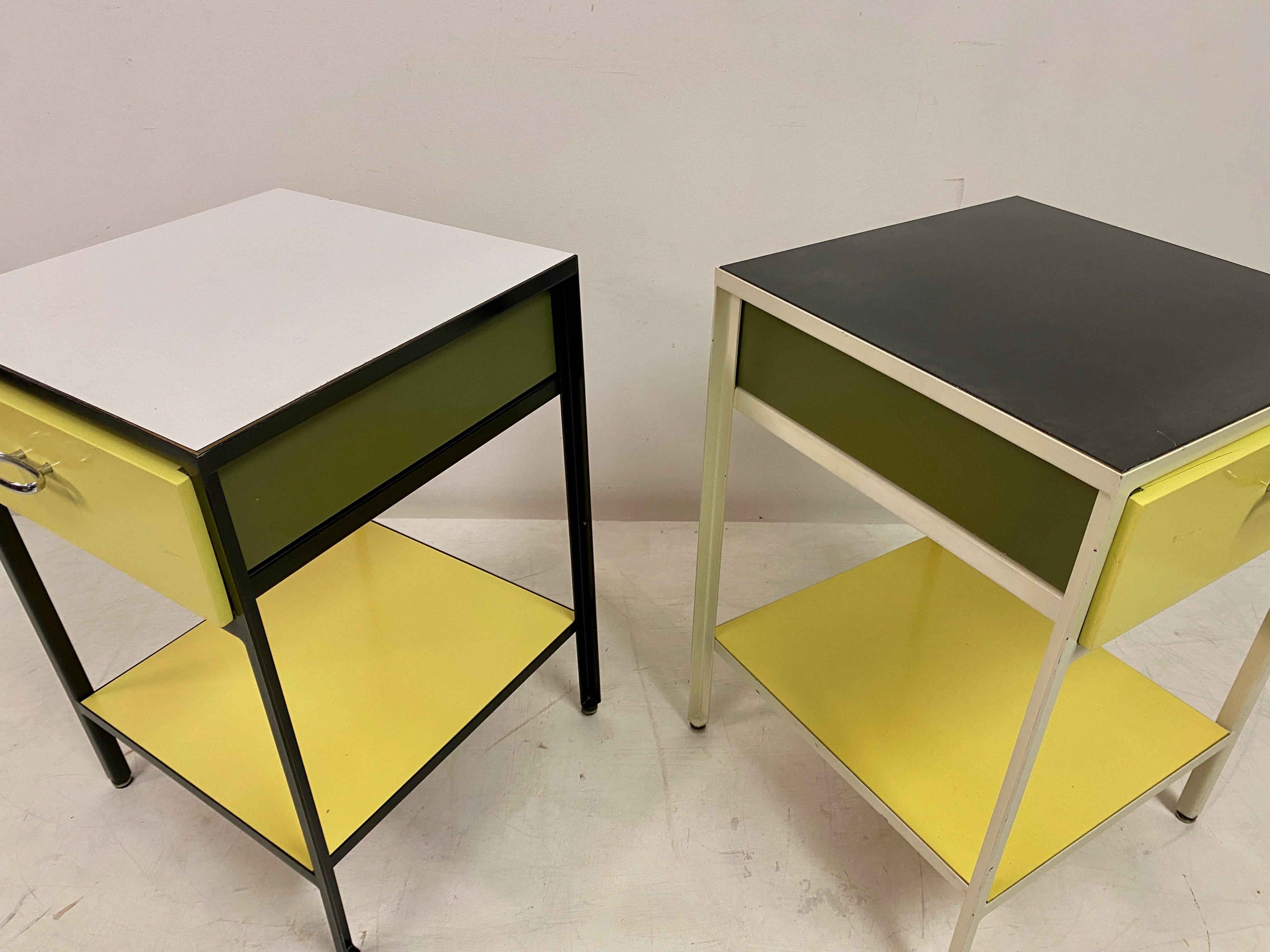 Pair Of Steelframe Nightstands Or Bedside Tables By George Nelson 9