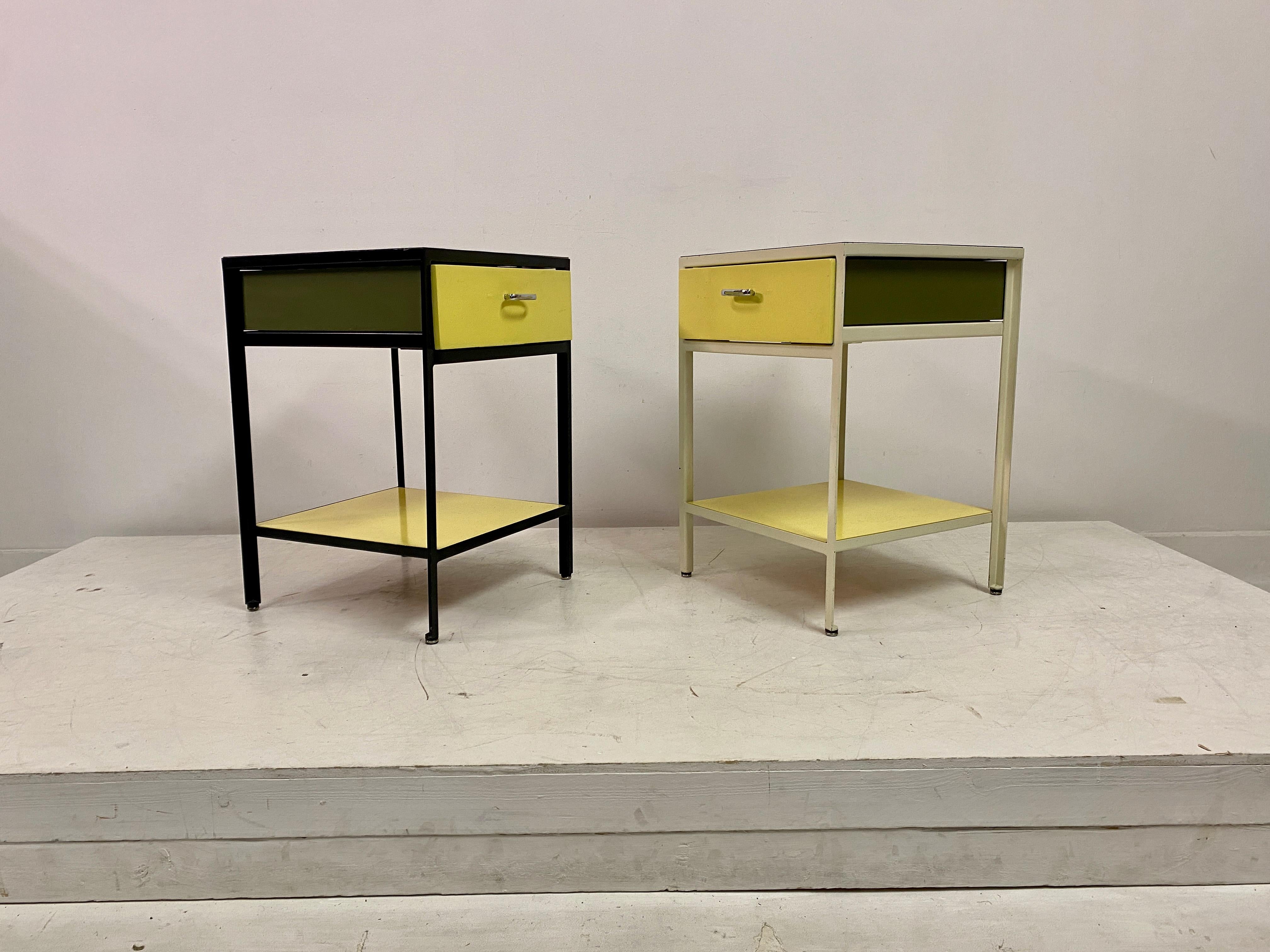 Pair Of Steelframe Nightstands Or Bedside Tables By George Nelson 10