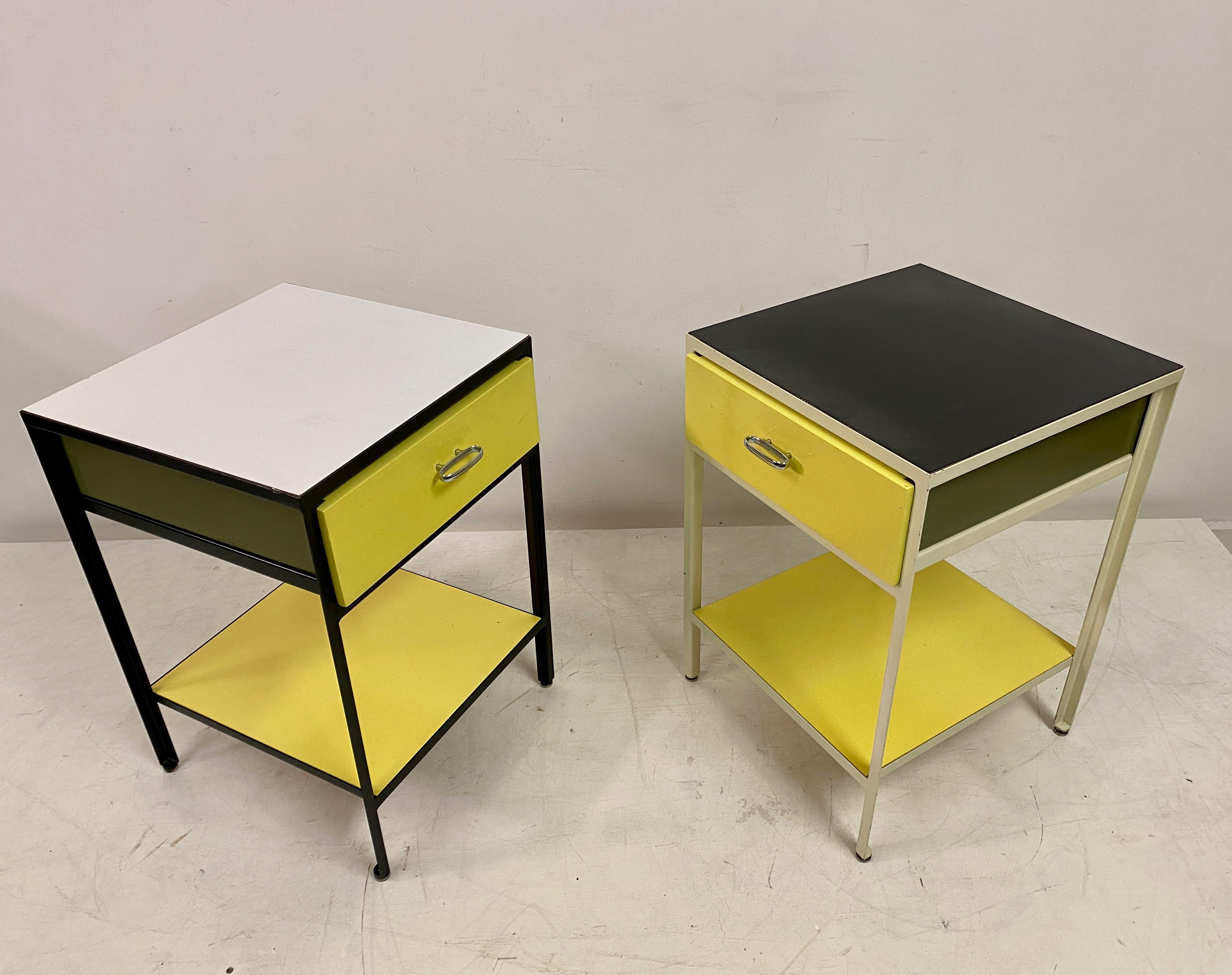 Pair Of Steelframe Nightstands Or Bedside Tables By George Nelson 11