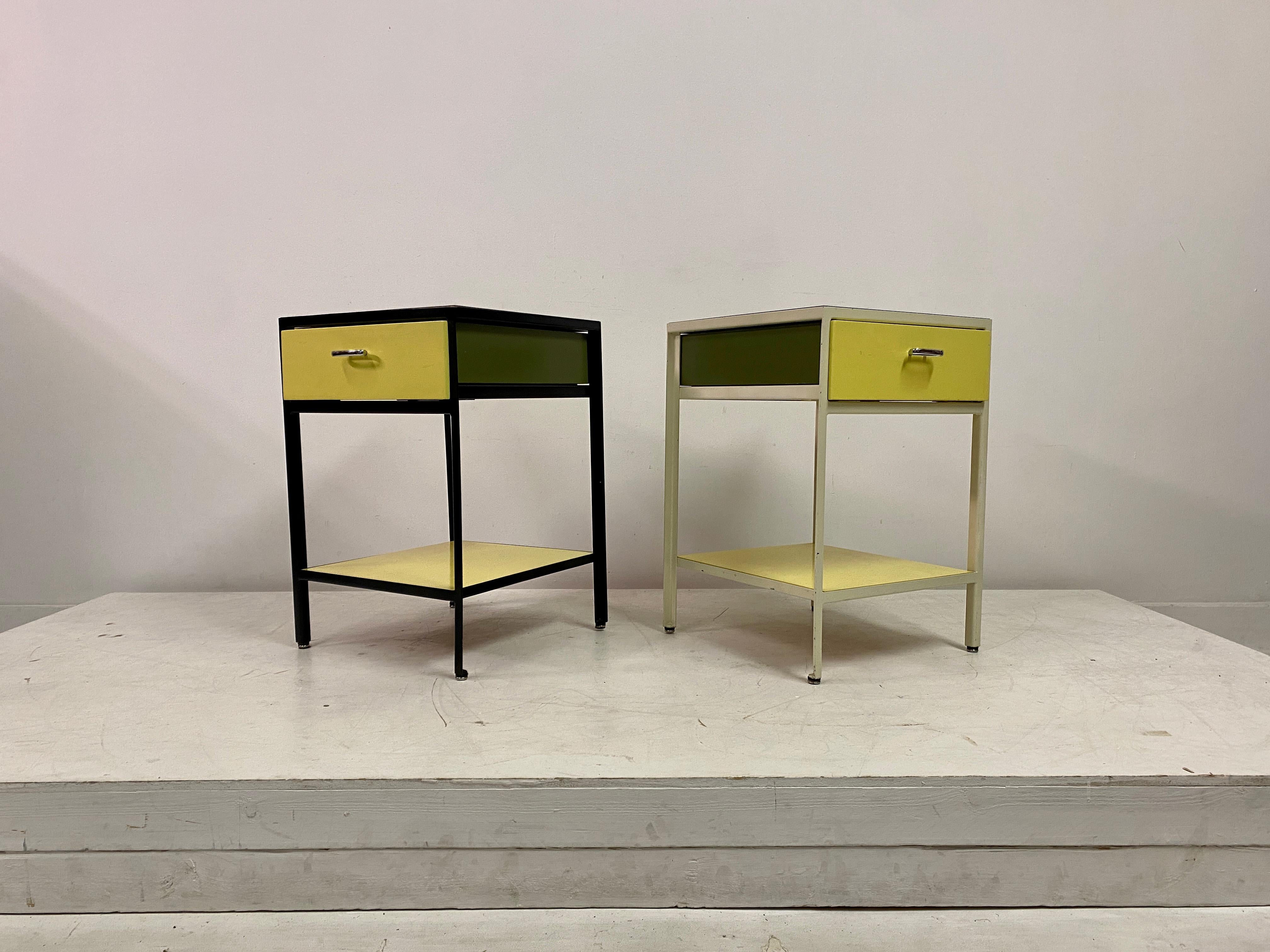 Pair Of Steelframe Nightstands Or Bedside Tables By George Nelson 3