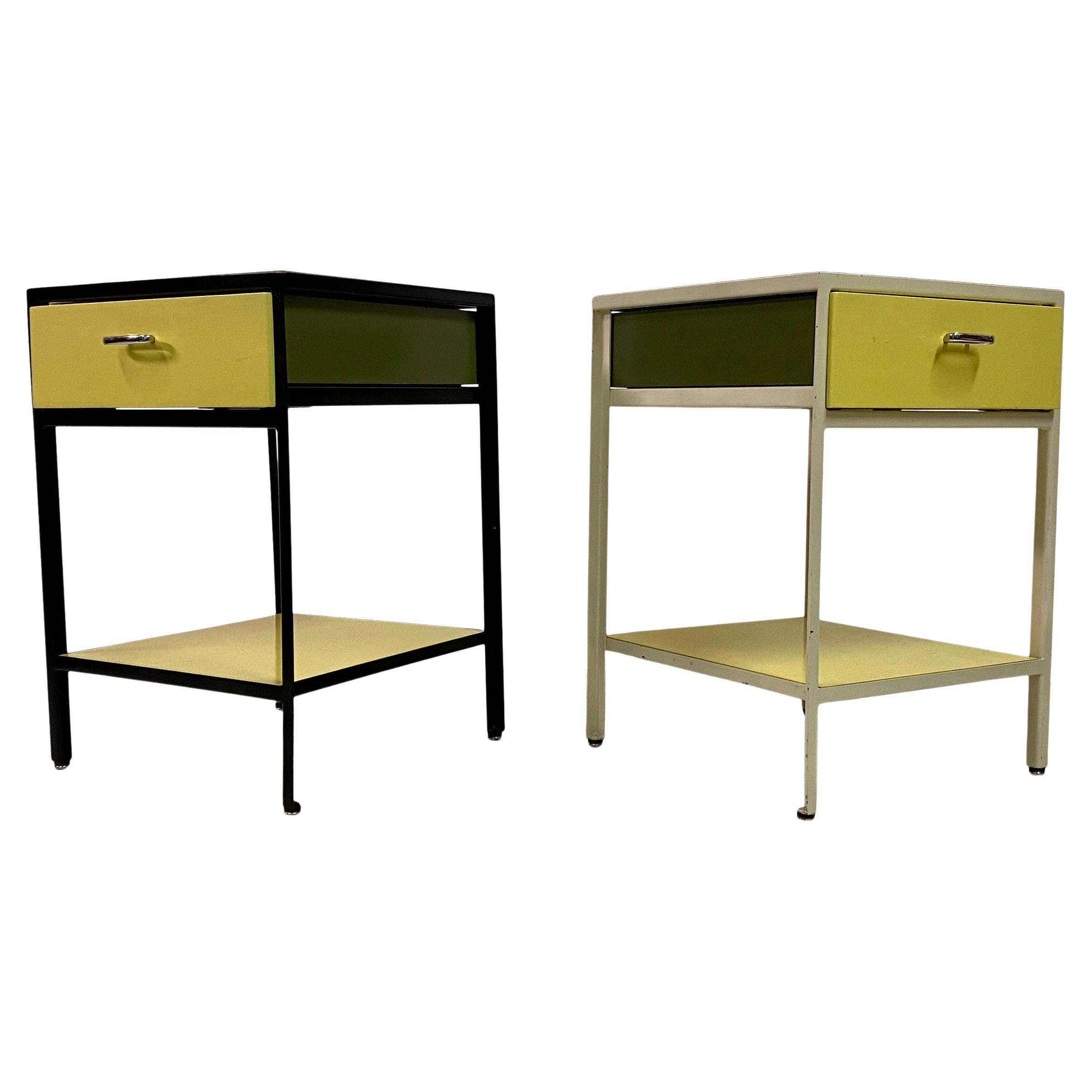 Pair Of Steelframe Nightstands Or Bedside Tables By George Nelson