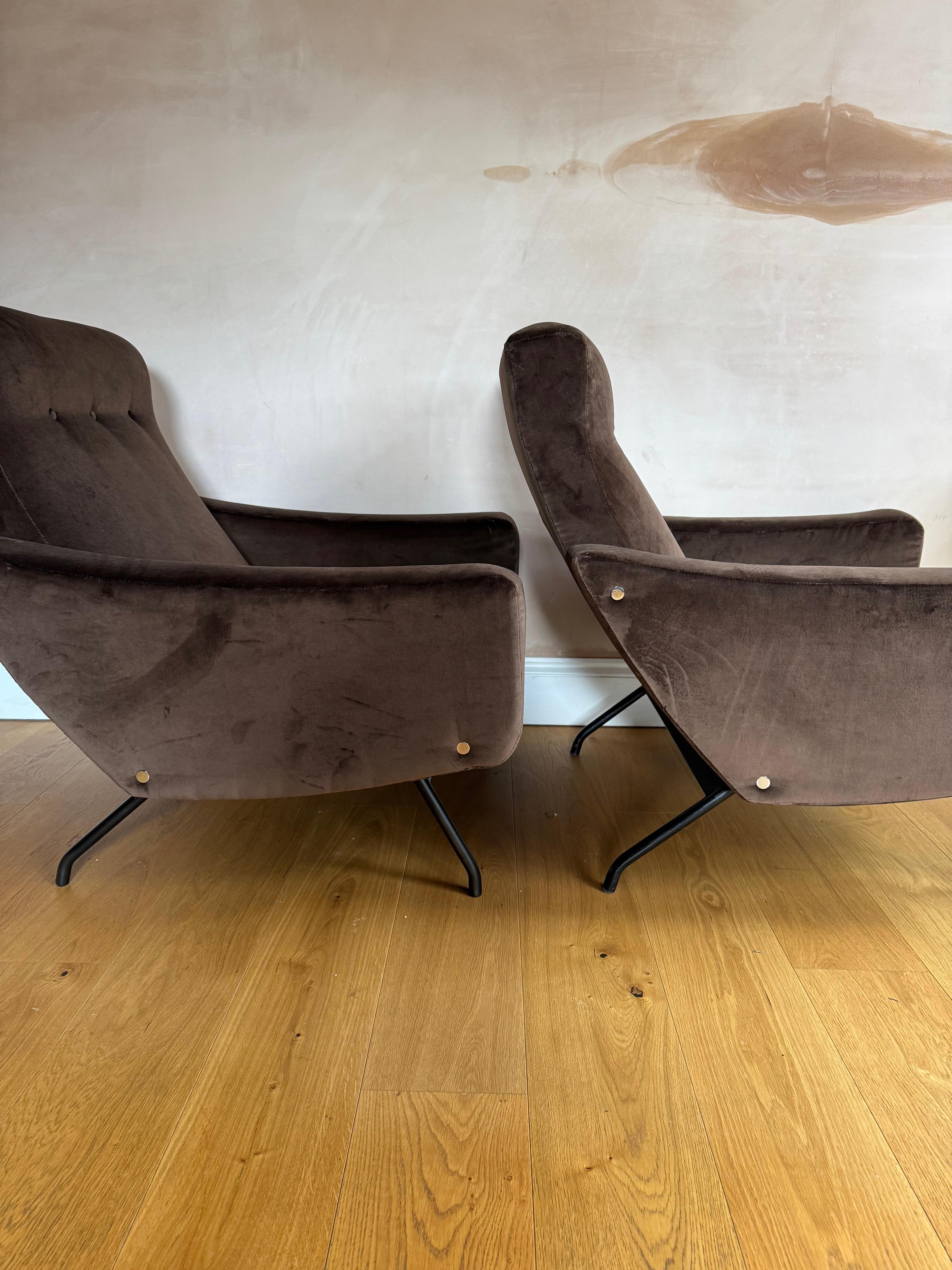 Dipinto Coppia di poltrone Steiner Galeon attribuite a Joseph Andre Motte in vendita