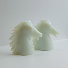 Paire de têtes de cheval « Stelvia Opalina Fiorentina », Italie, années 1960