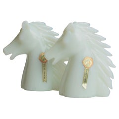 Paire de têtes de cheval « Stelvia Opalina Fiorentina », Italie, années 1960