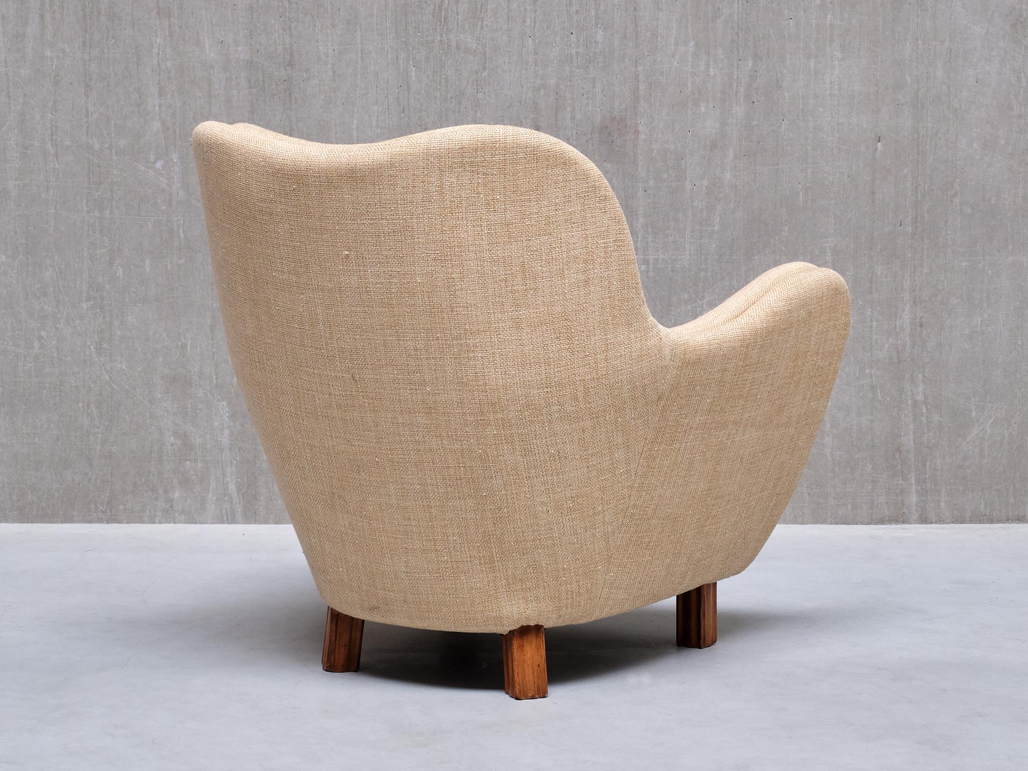 Paire de fauteuils Sten Wicéns en tissu Pierre Frey et orme, Suède, années 1950 en vente 7