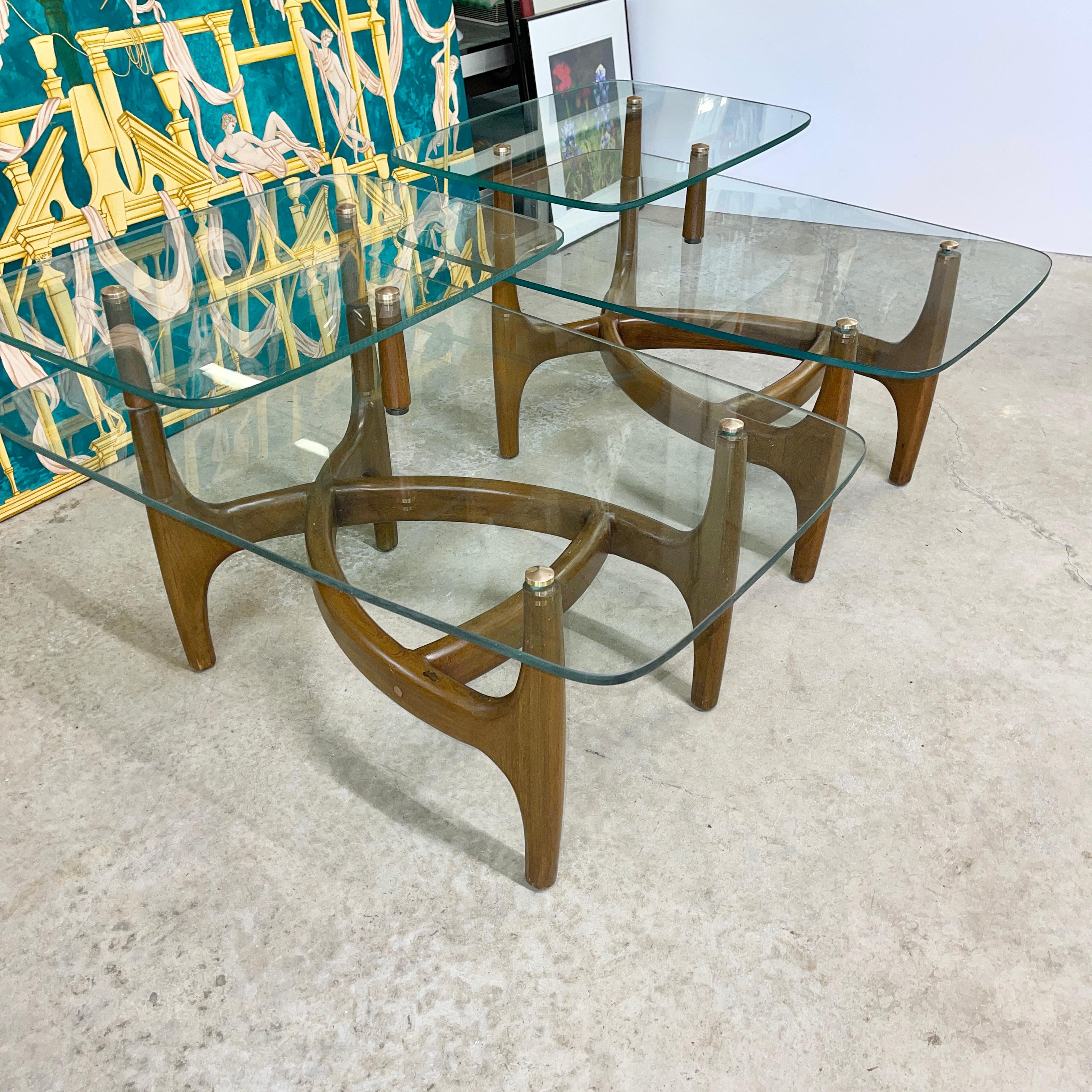 Mid-Century Modern Pair of Step End Tables by C. E. Waltman for Tonk Mfg. For Sale