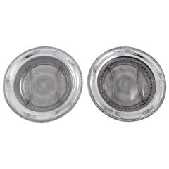 Pair of Sterling and Crystal Sectionals