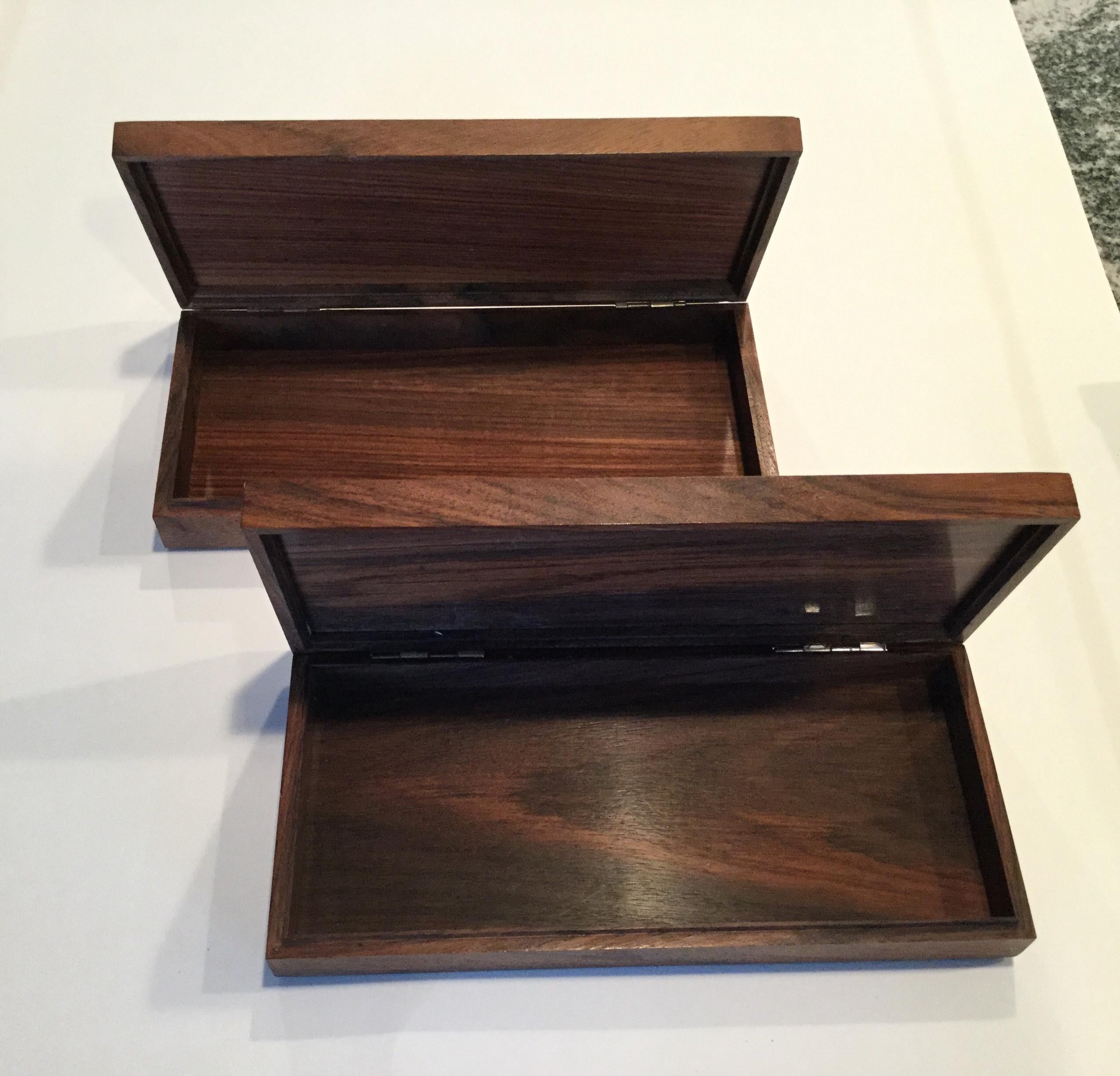 Pair of Sterling and Wood Boxes by Ottaviani In Good Condition For Sale In Keego Harbor, MI