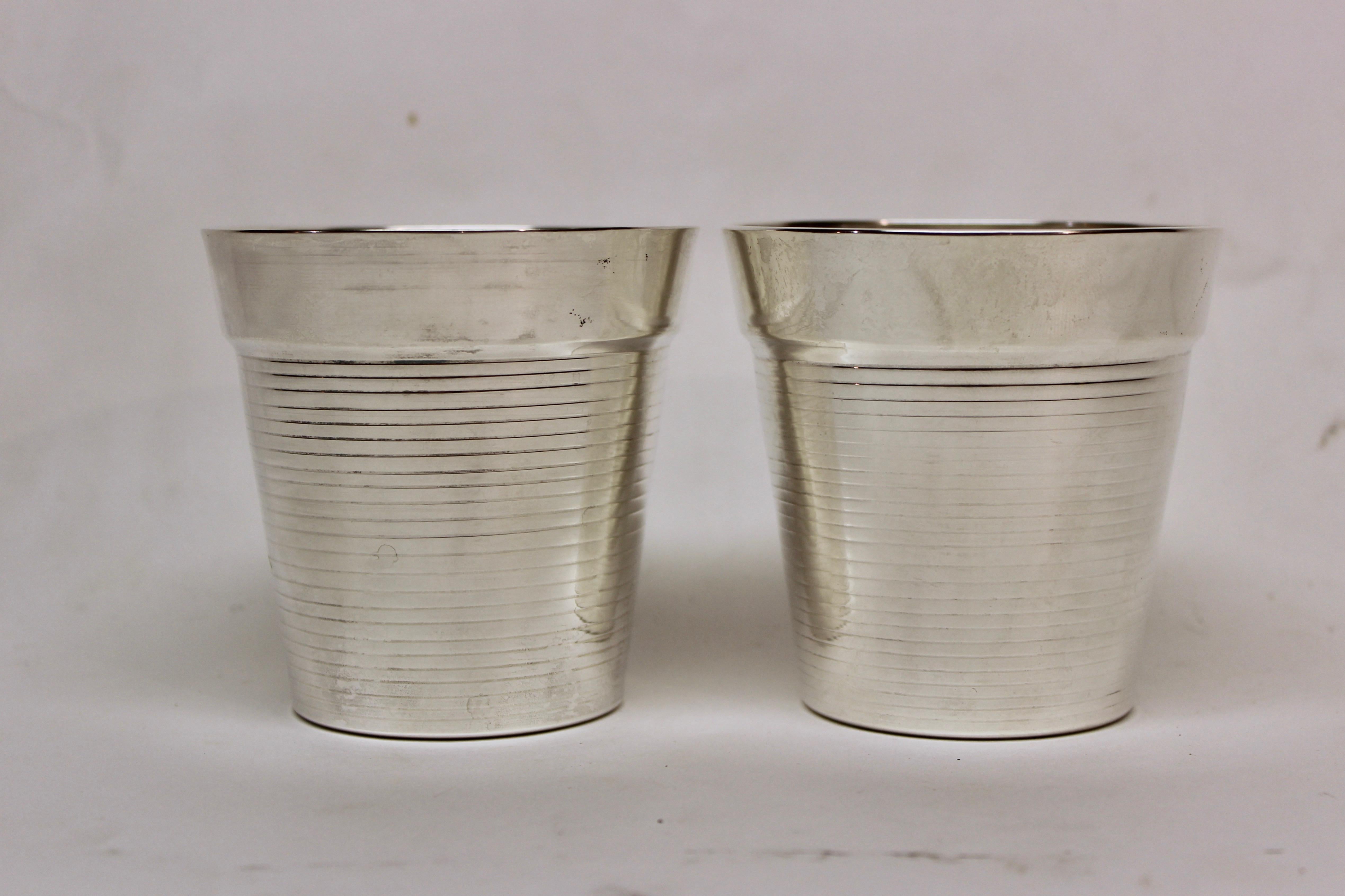 20th Century Pair of Sterling Cartier Flower Pots