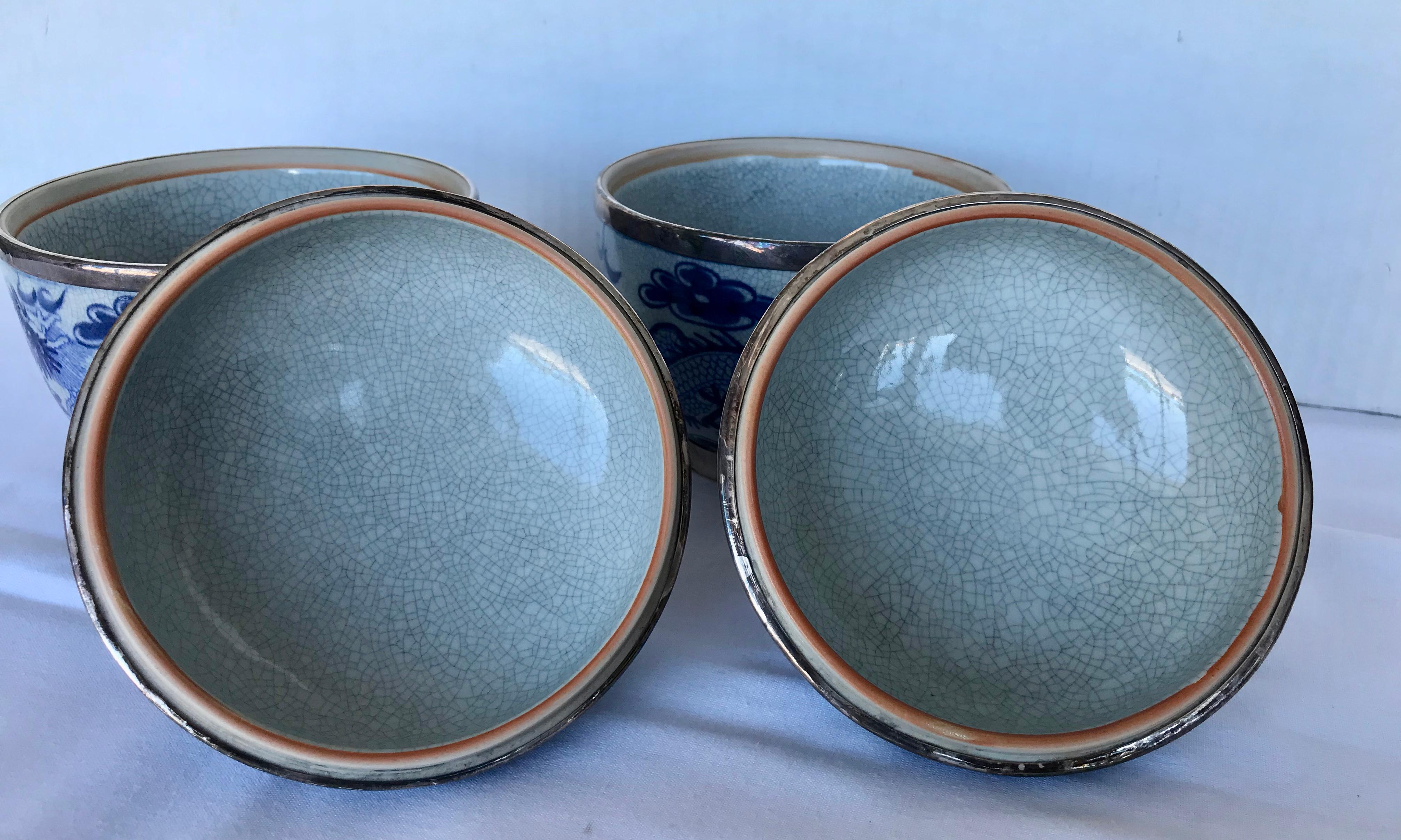 Pair of Sterling Mounted Chinese Blue and White Jars 7