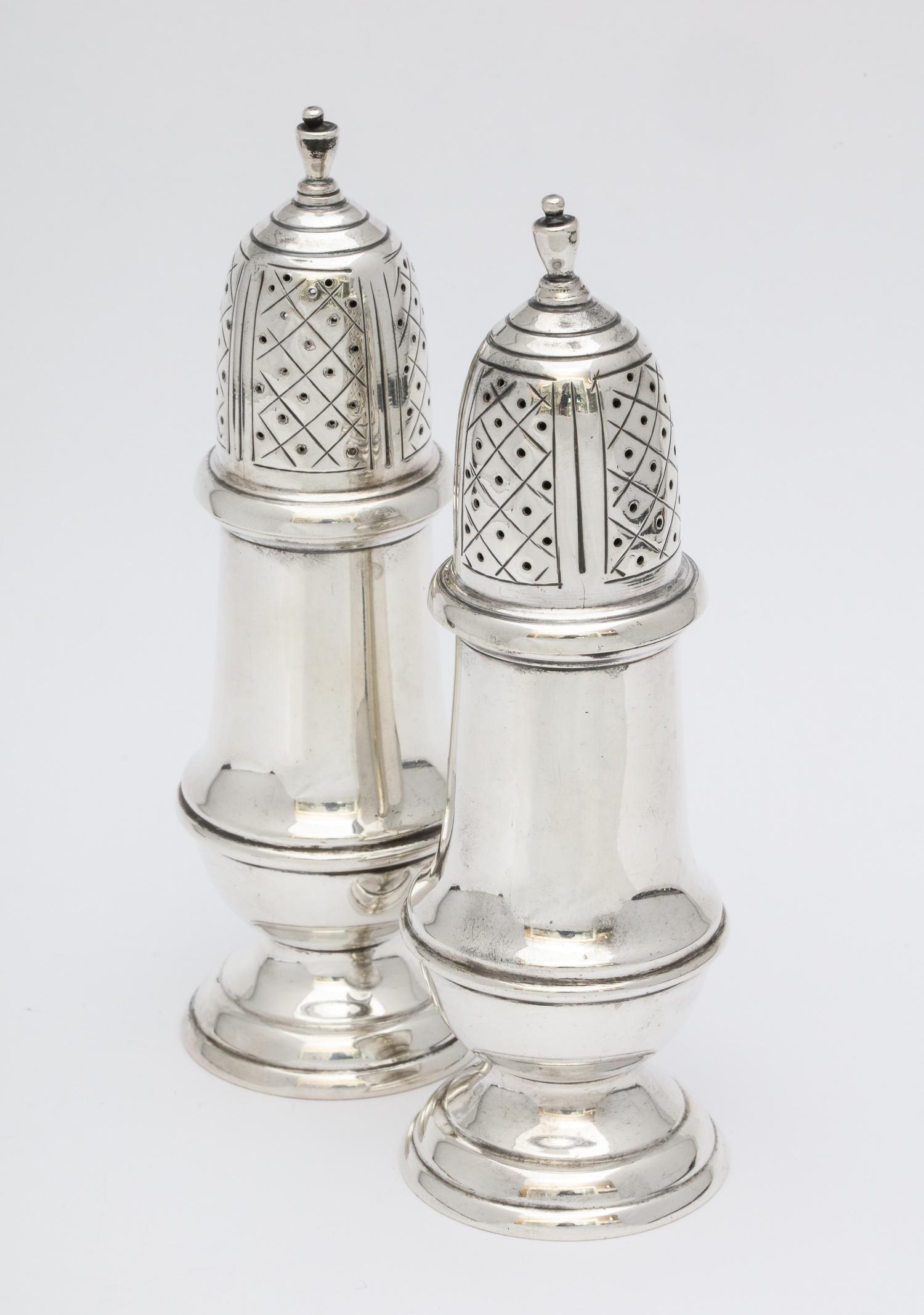 Pair of Sterling Silver American Colonial, Style Salt and Pepper Shaker/Casters 3