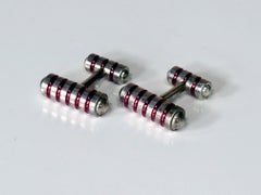 Pair of Sterling Silver and Enamel Cuff Links Paloma Picasso forTiffany & Co.
