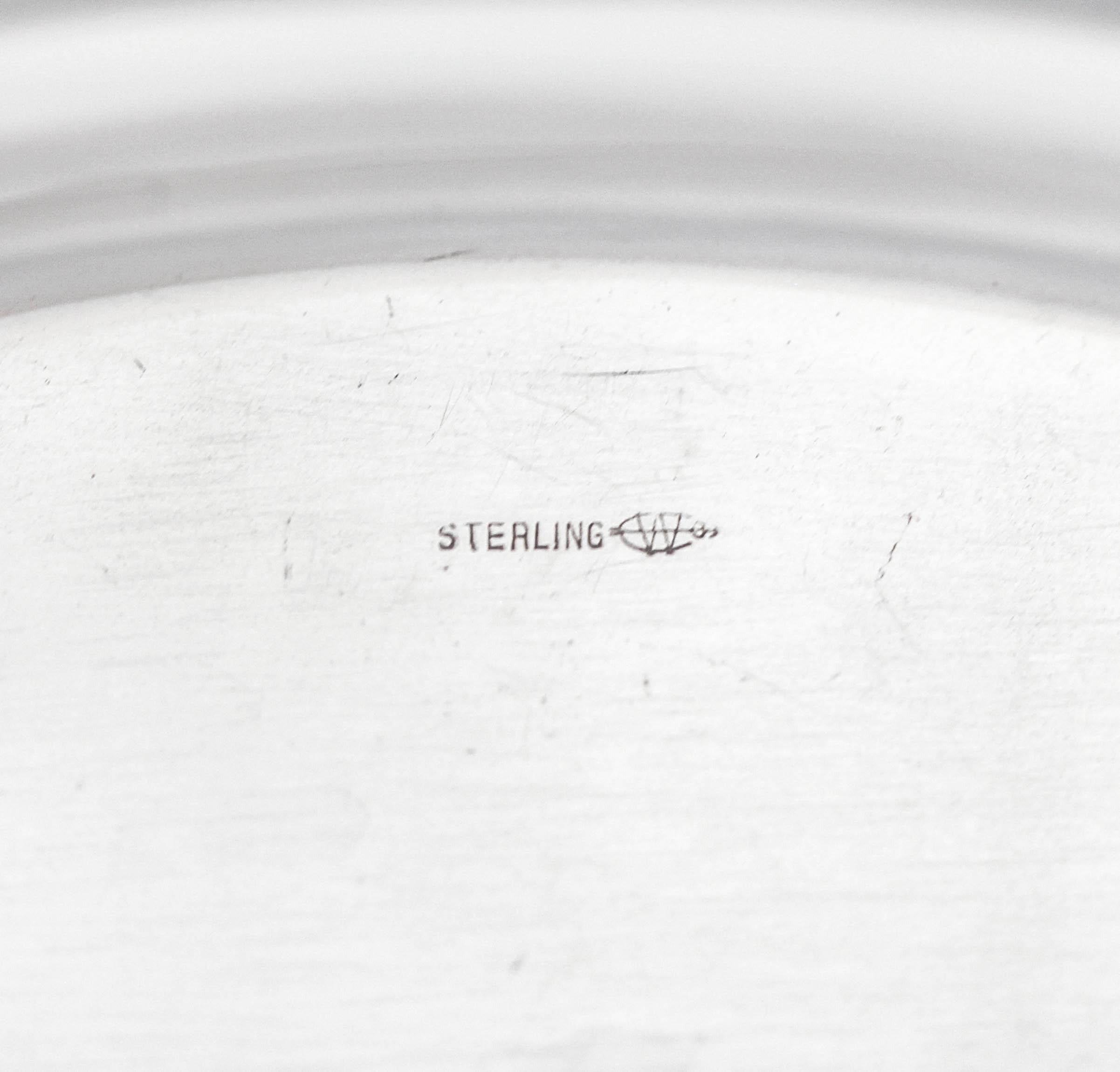 Mid-20th Century Pair of Sterling Silver Art Deco Dishes For Sale