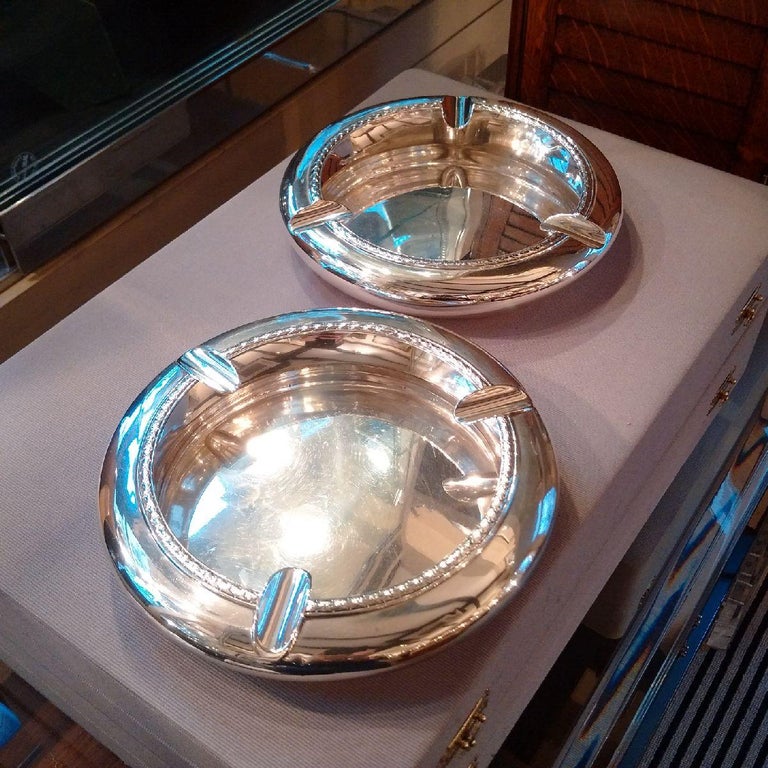 Pair of Sterling Silver Ashtrays by Tiffany and Co. For Sale at 1stDibs