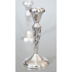 Pair of Sterling Silver Barley Twist Candlesticks