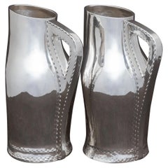 Pair of Sterling Silver 'Blackjack' Jugs, Hallmarked 1884
