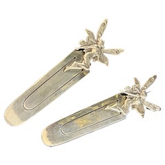 Pair of Sterling Silver Bookmarks with Fairy Motif