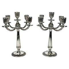 Pair of Sterling Silver Candelabras 5 L