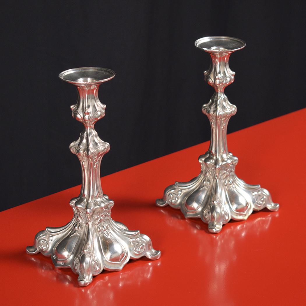 Set of Two Vintage Sterling Silver Candle Holders 4