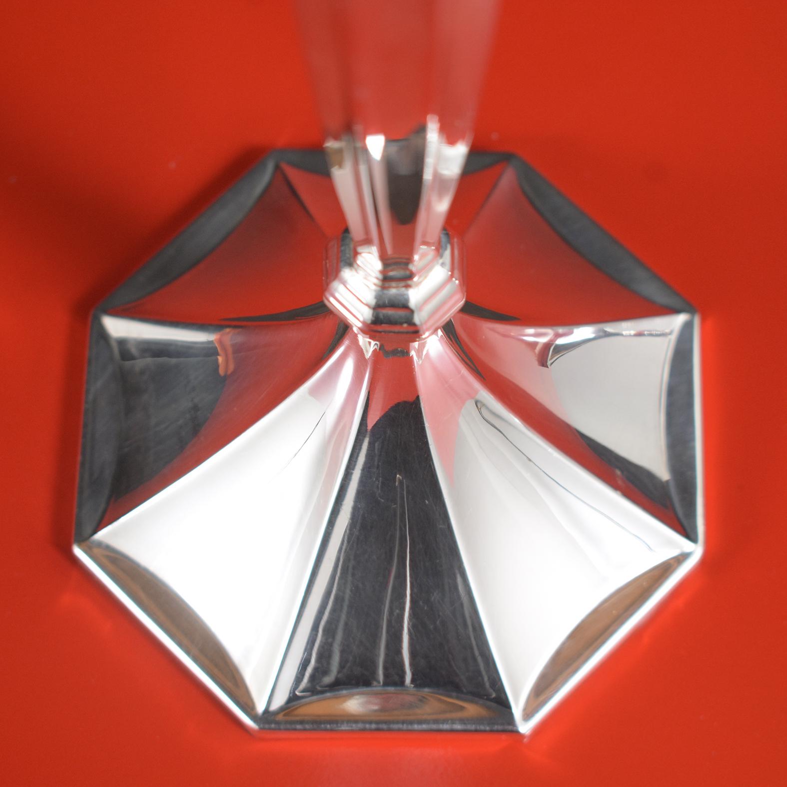 Art Deco 925 Sterling Silber Kerzenleuchter von Masorett: Elegance restauriert 3