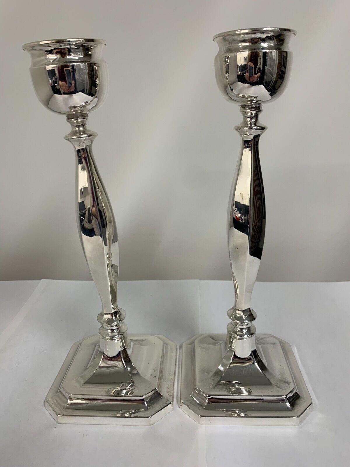 Pair of Sterling Silver Candlesticks by Alexander Smith from 1957 For Sale 1