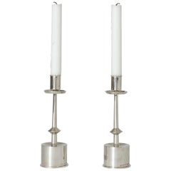 Pair of Sterling Silver Candlesticks by Claës Giertta