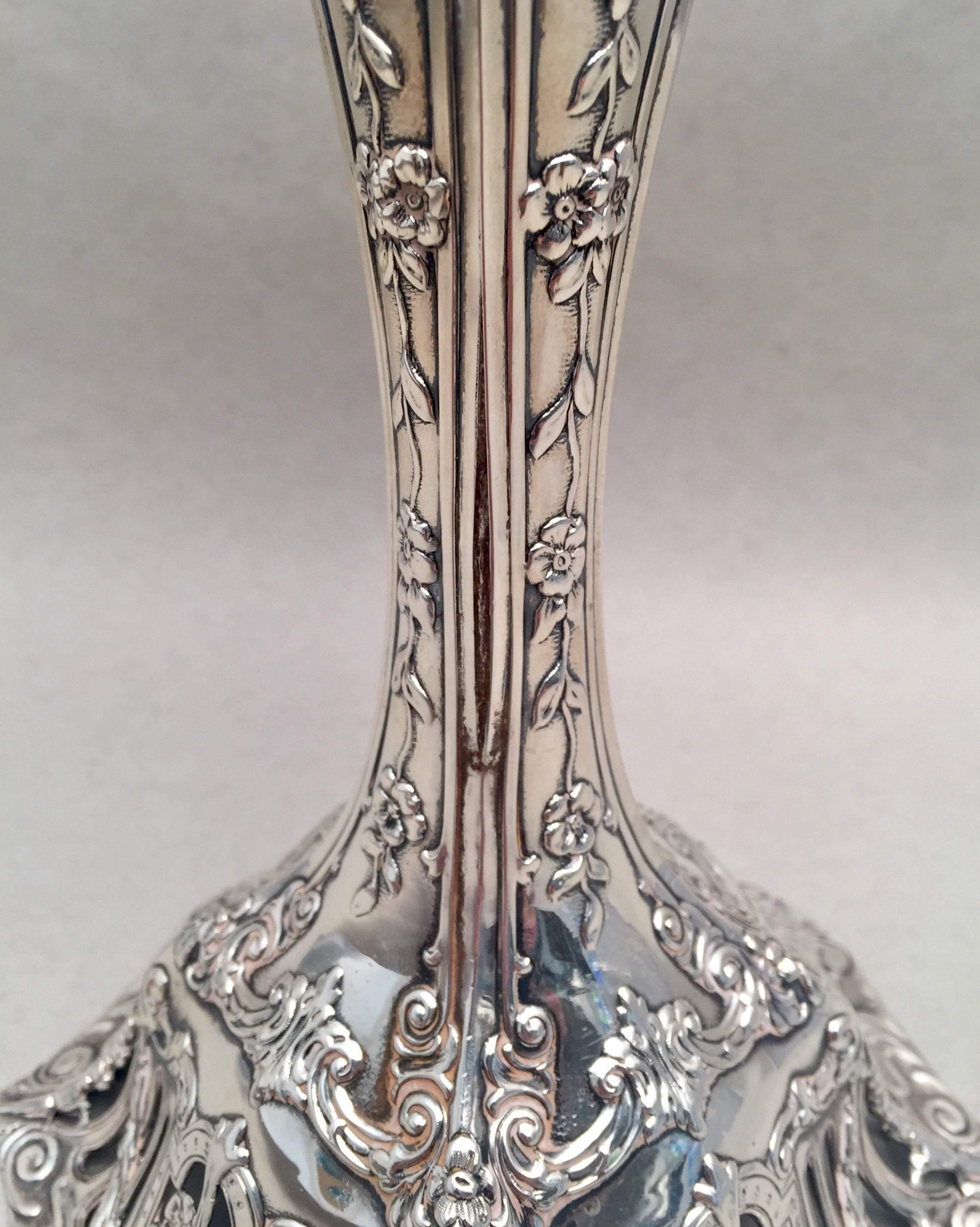 Pair of Sterling Silver Candlesticks by Theodore B. Starr, 20th Century 1