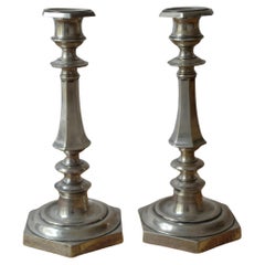Pair of Sterling Silver Candlesticks French 19th Century