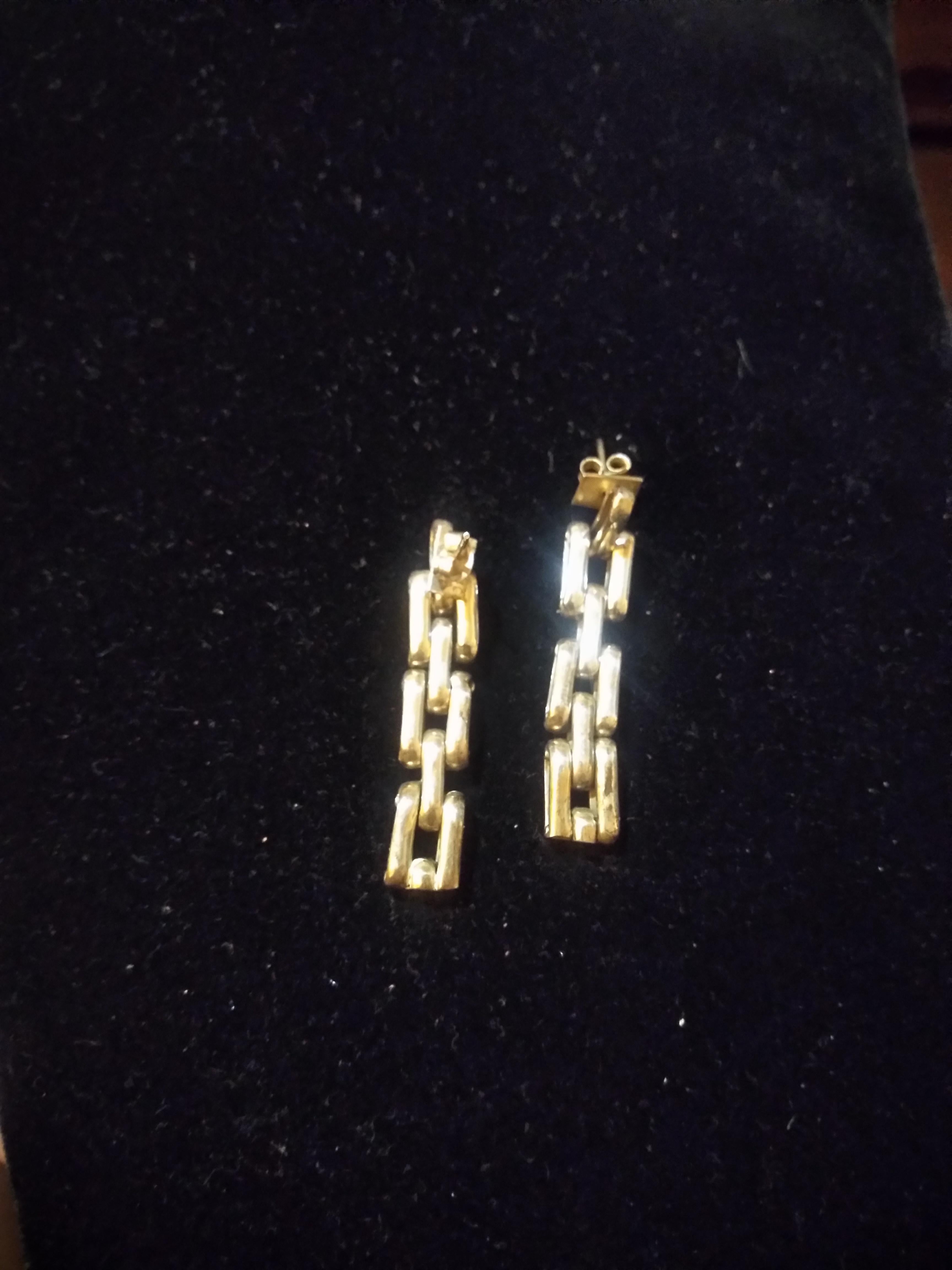 American Pair of Sterling Silver Chain Link Earrings