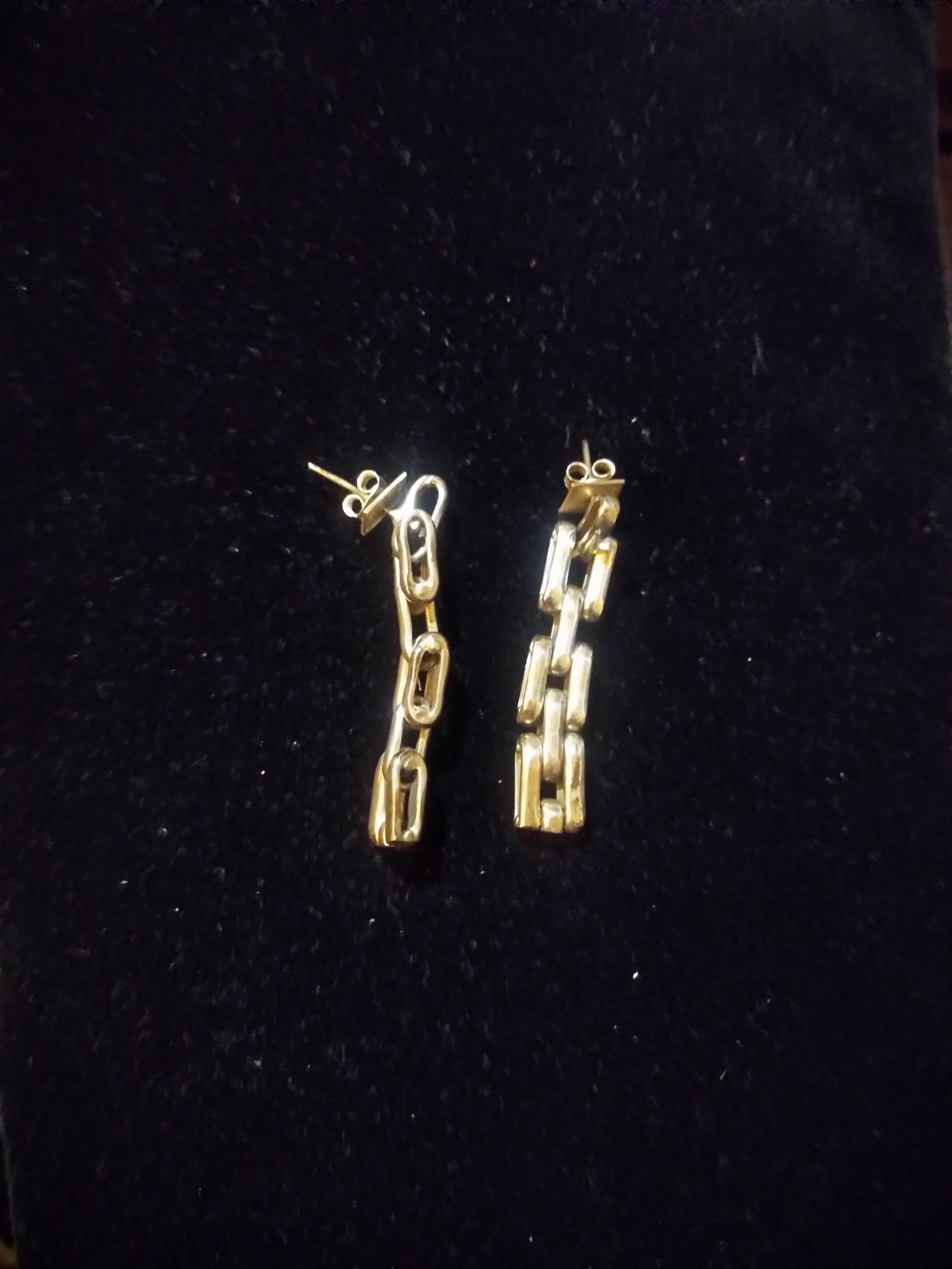 20th Century Pair of Sterling Silver Chain Link Earrings