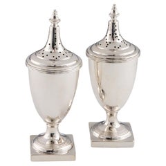 Pair of Sterling Silver Condiment Casters, Chester, 1915