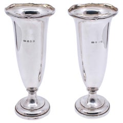 Pair of Sterling Silver Elkington & Co Vases Birmingham, 1918