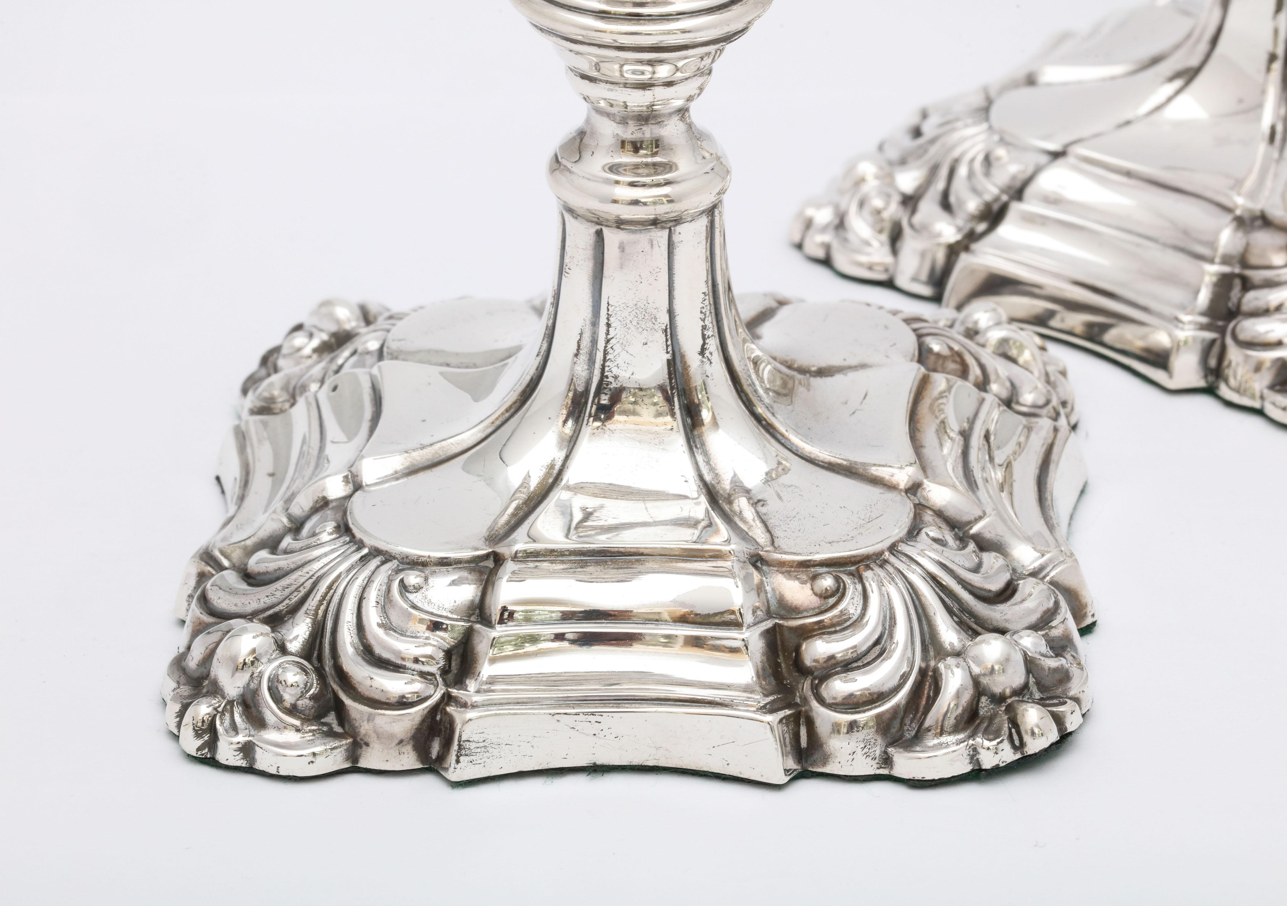 Pair of Sterling Silver Georgian-Style Candlesticks by Walker and Hall 5