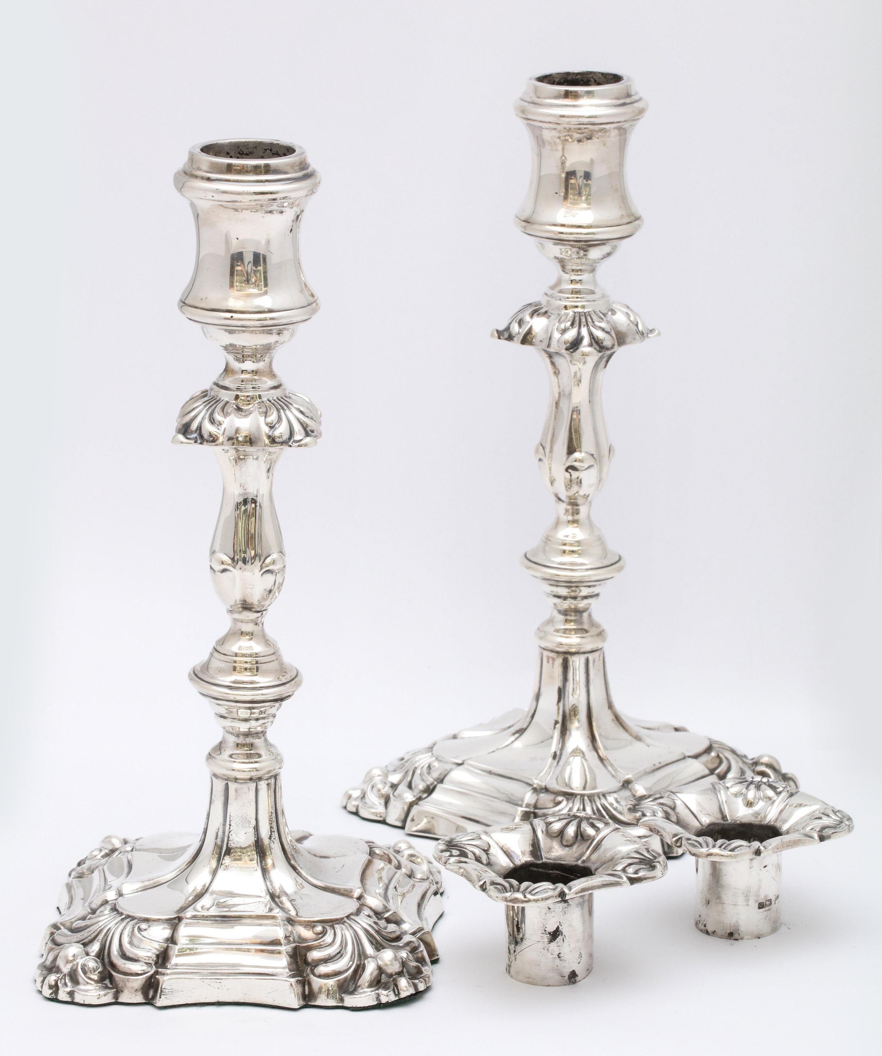 Pair of Sterling Silver Georgian-Style Candlesticks by Walker and Hall 7