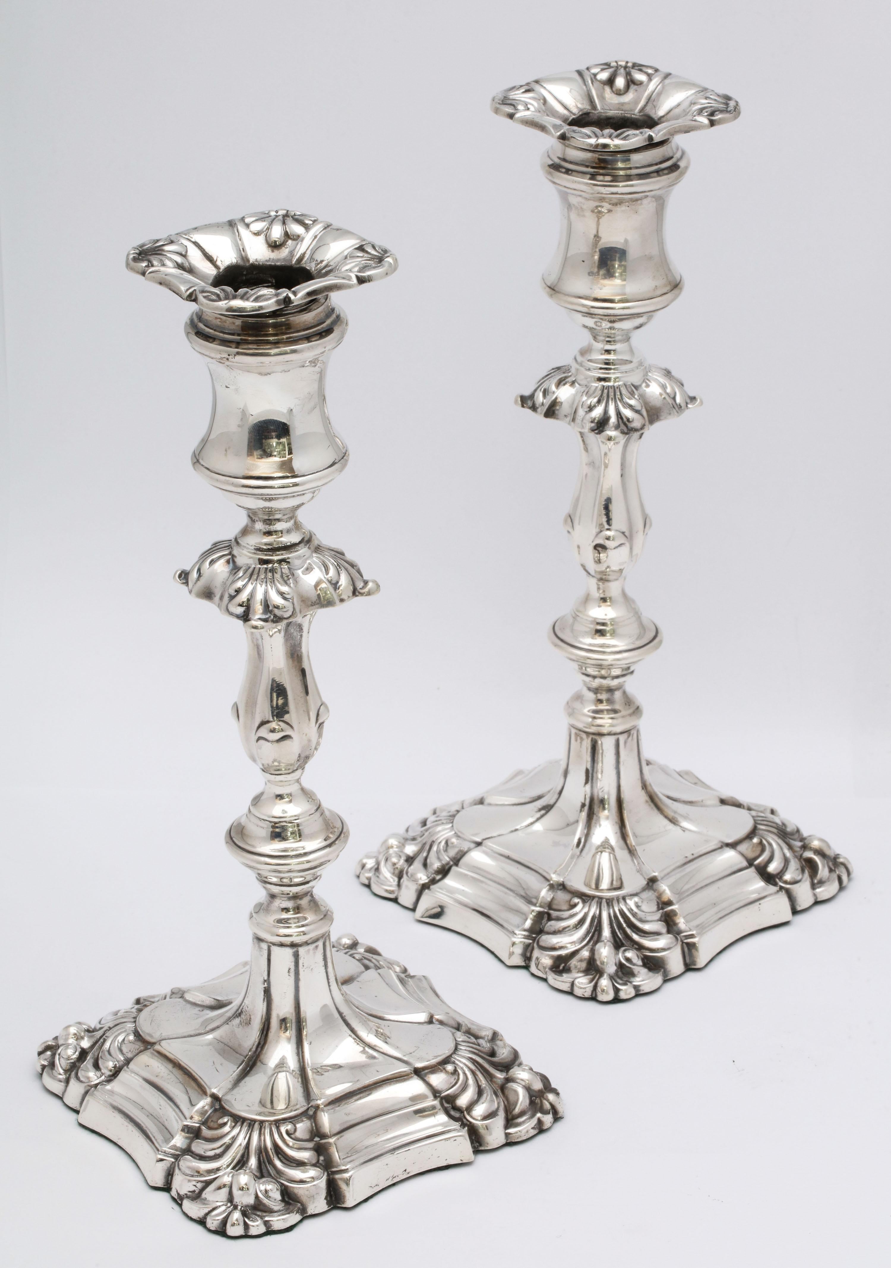 Pair of Sterling Silver Georgian-Style Candlesticks by Walker and Hall 12