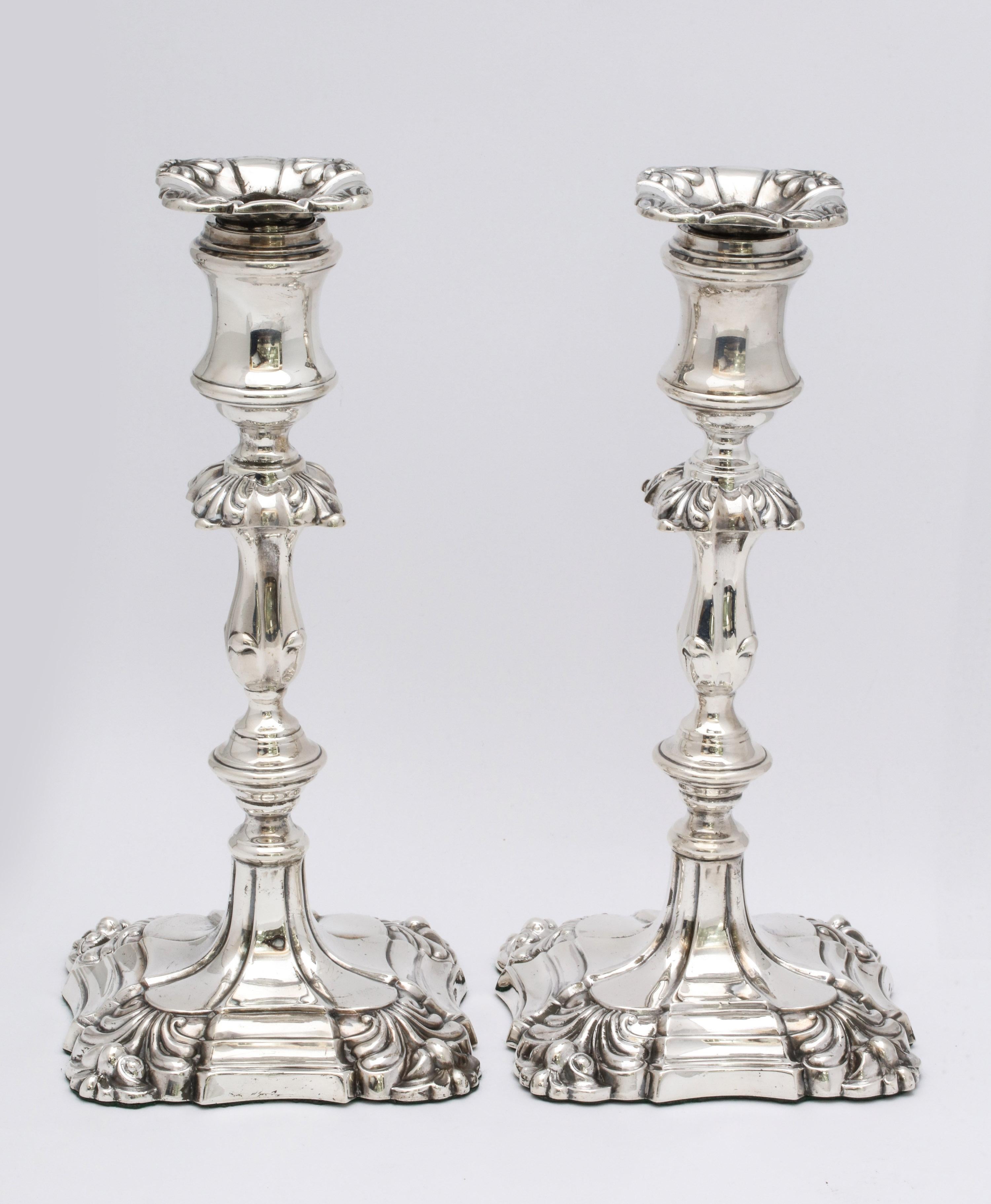 Pair of Sterling Silver Georgian-Style Candlesticks by Walker and Hall 13