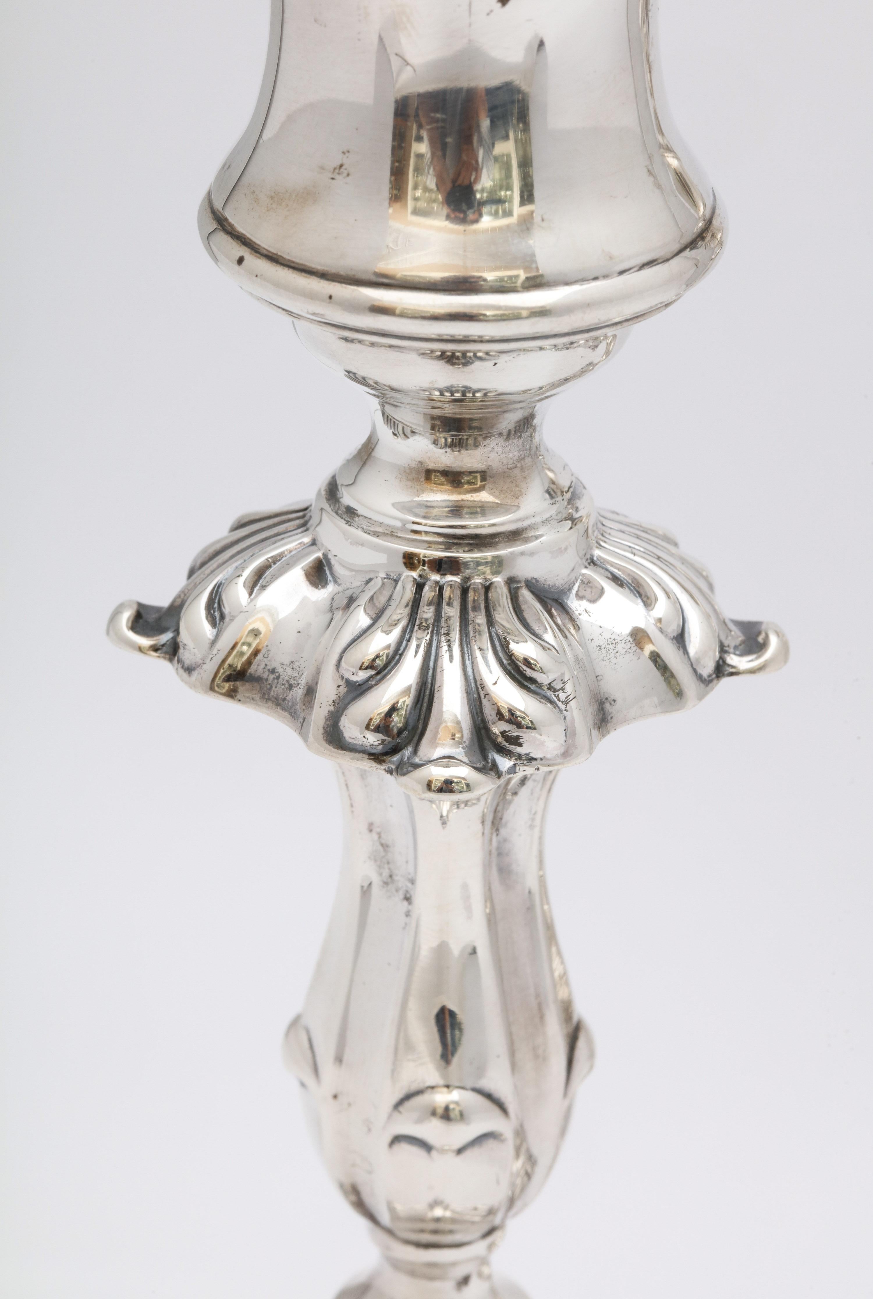 Pair of Sterling Silver Georgian-Style Candlesticks by Walker and Hall 3