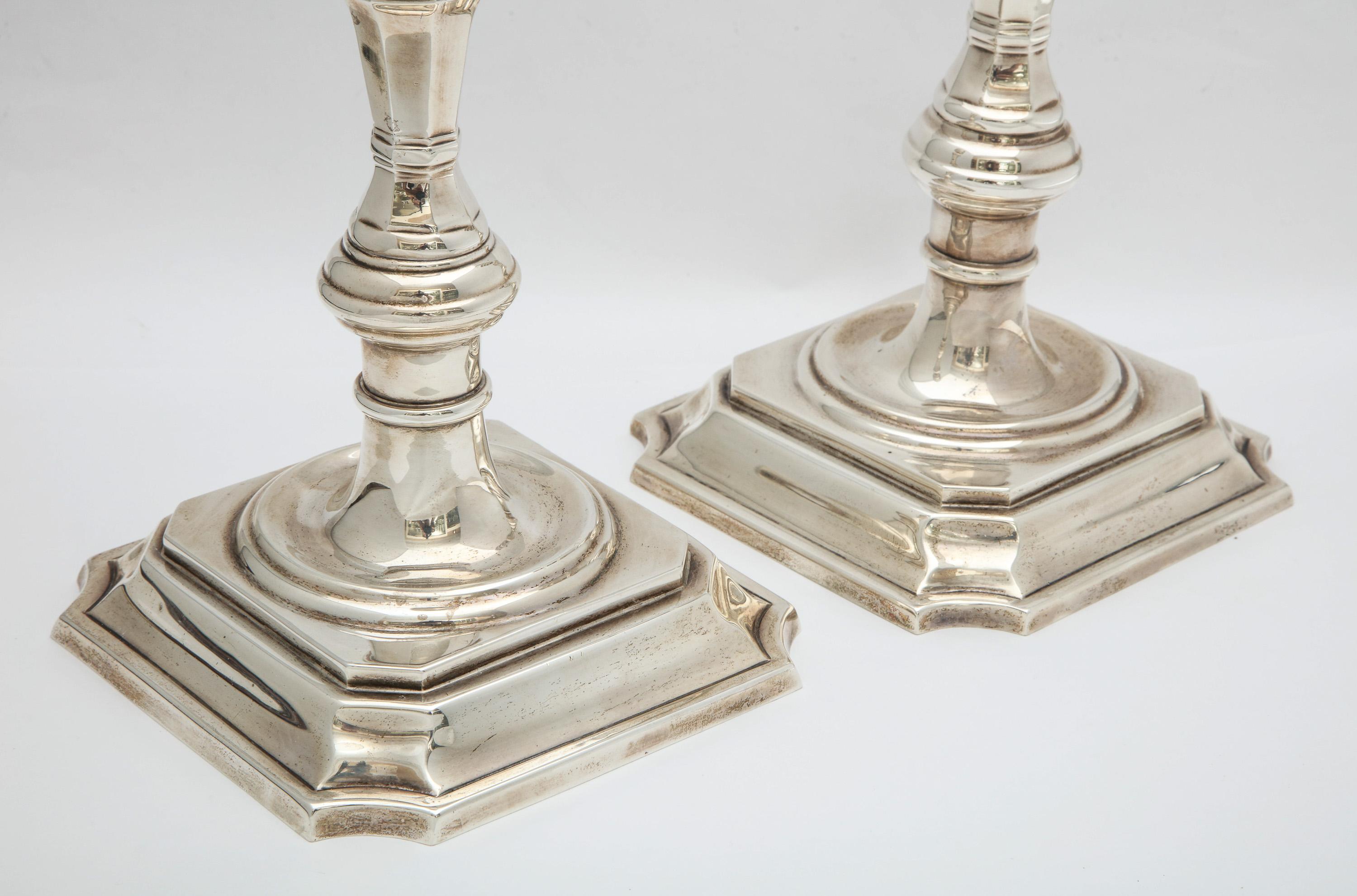 Pair of Sterling Silver Georgian Style 'George III' Candlesticks by Tane In Good Condition In New York, NY