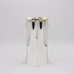 Pair of Sterling Silver Interlocking Carafes
