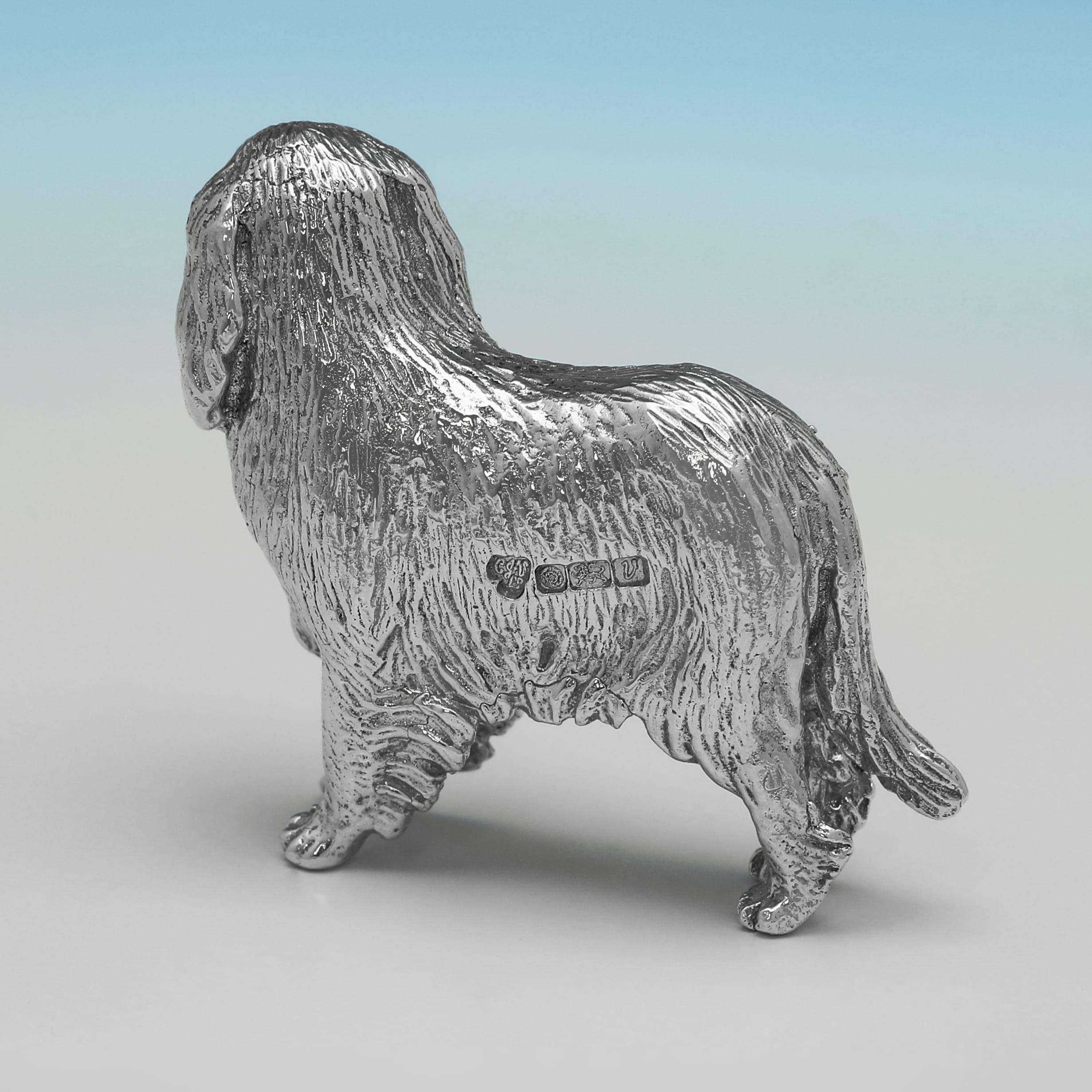 Paar King Charles Spaniel-Modelle aus Sterlingsilber von C.J. Vander aus dem Jahr 1995 (Englisch) im Angebot