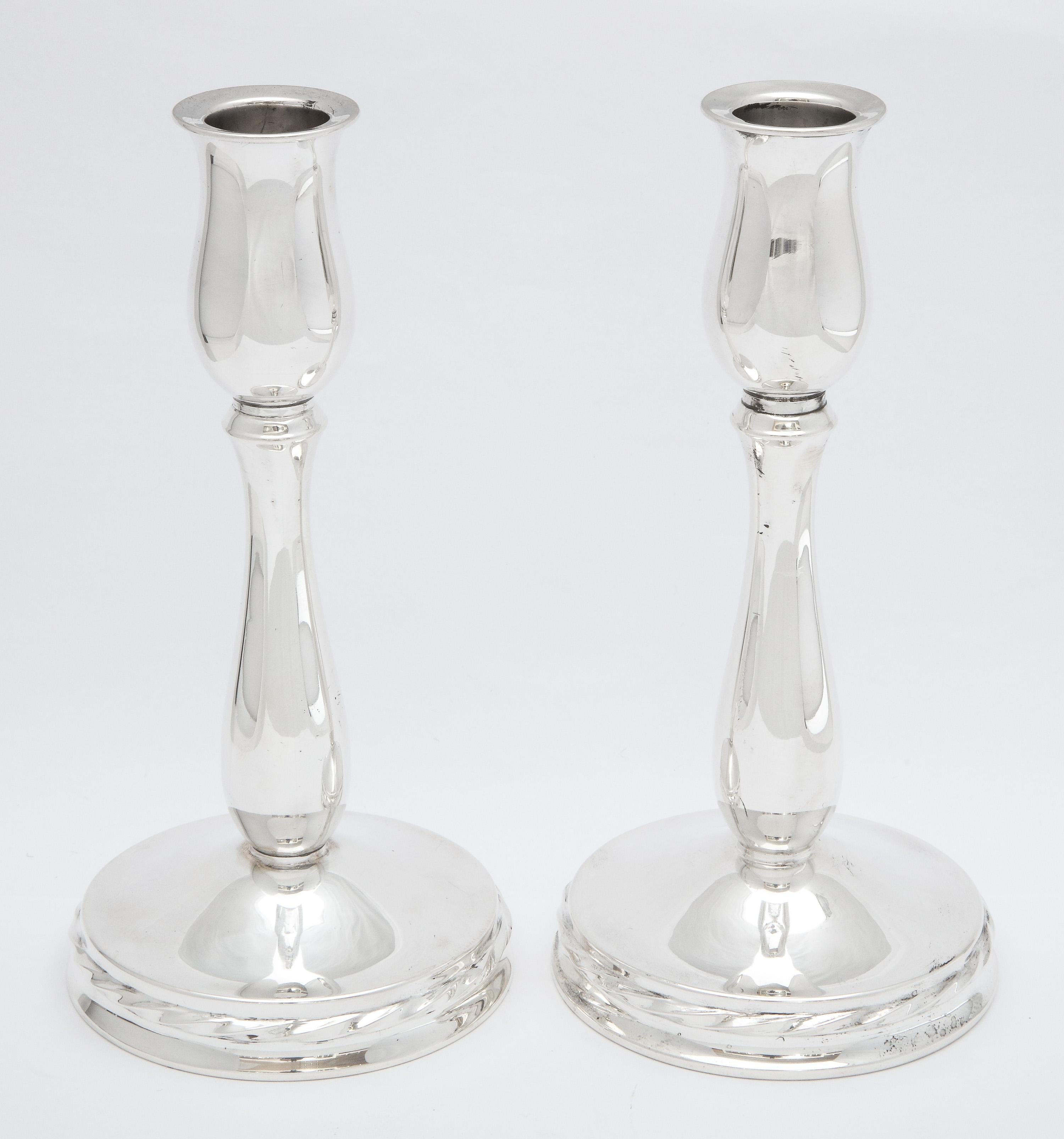 Pair of Sterling Silver Mid-Century Modern Candlesticks 3