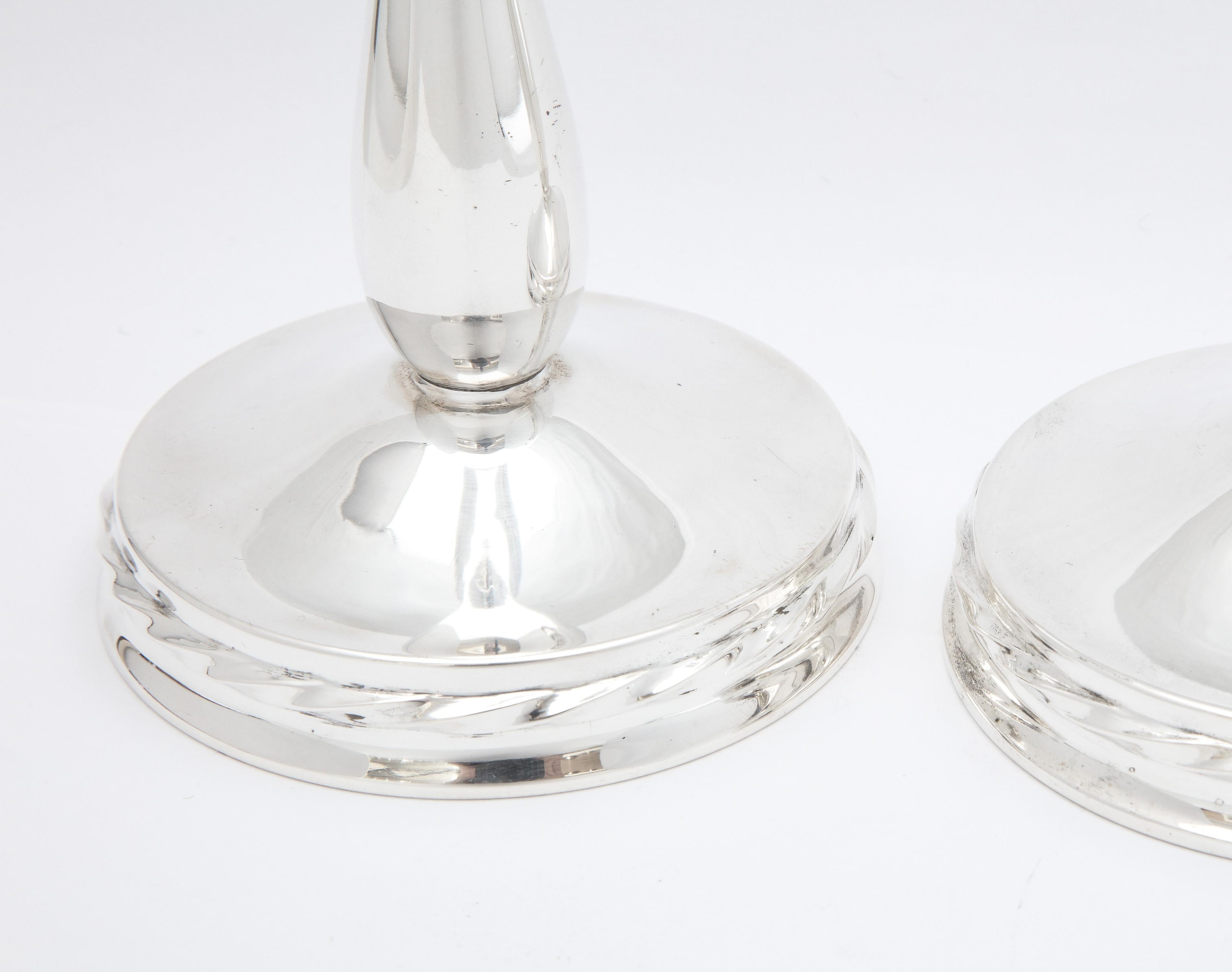 Pair of Sterling Silver Mid-Century Modern Candlesticks 4